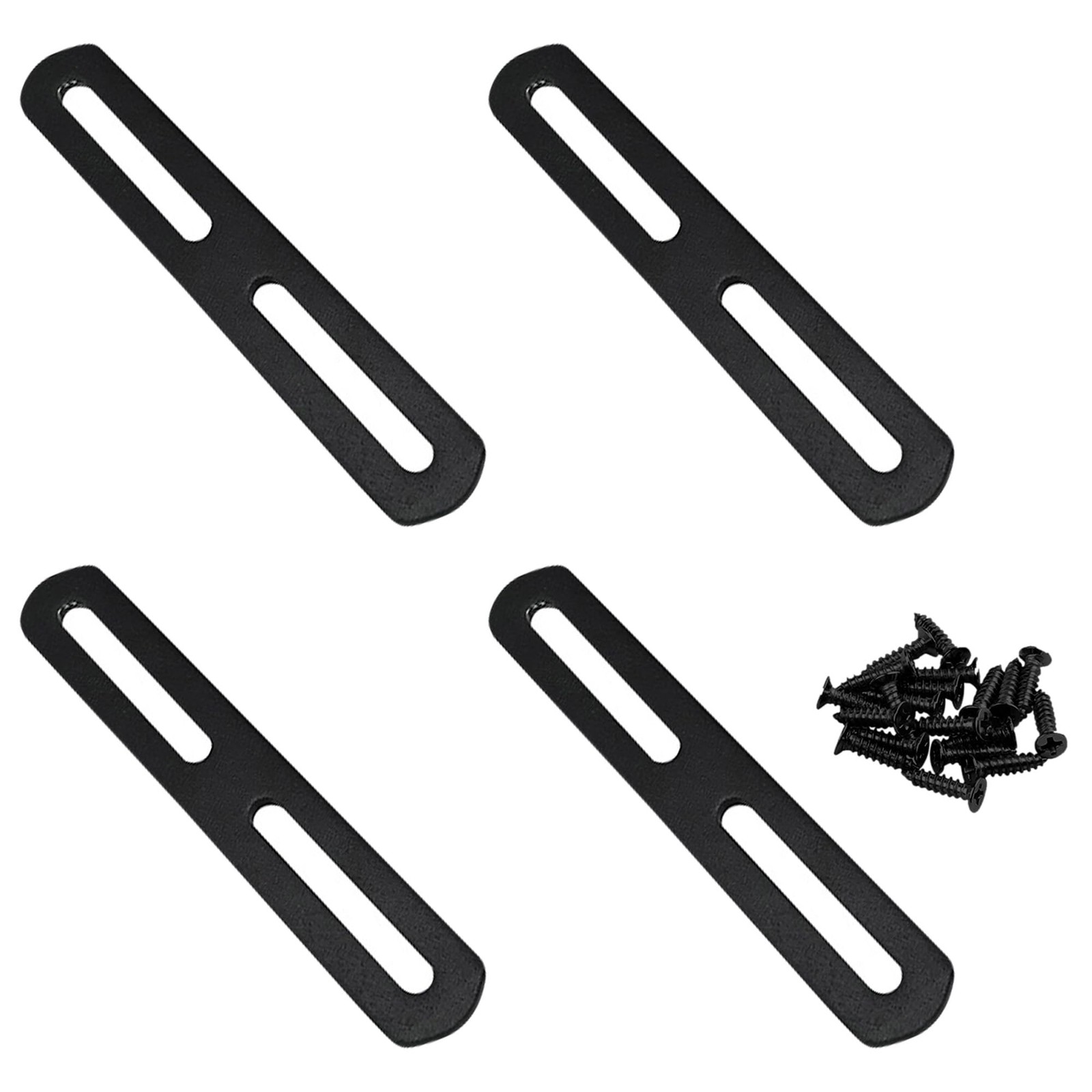 AUXBC 4 PCS 7.8" Black Flat Mending Plate Support with Slots, Straight