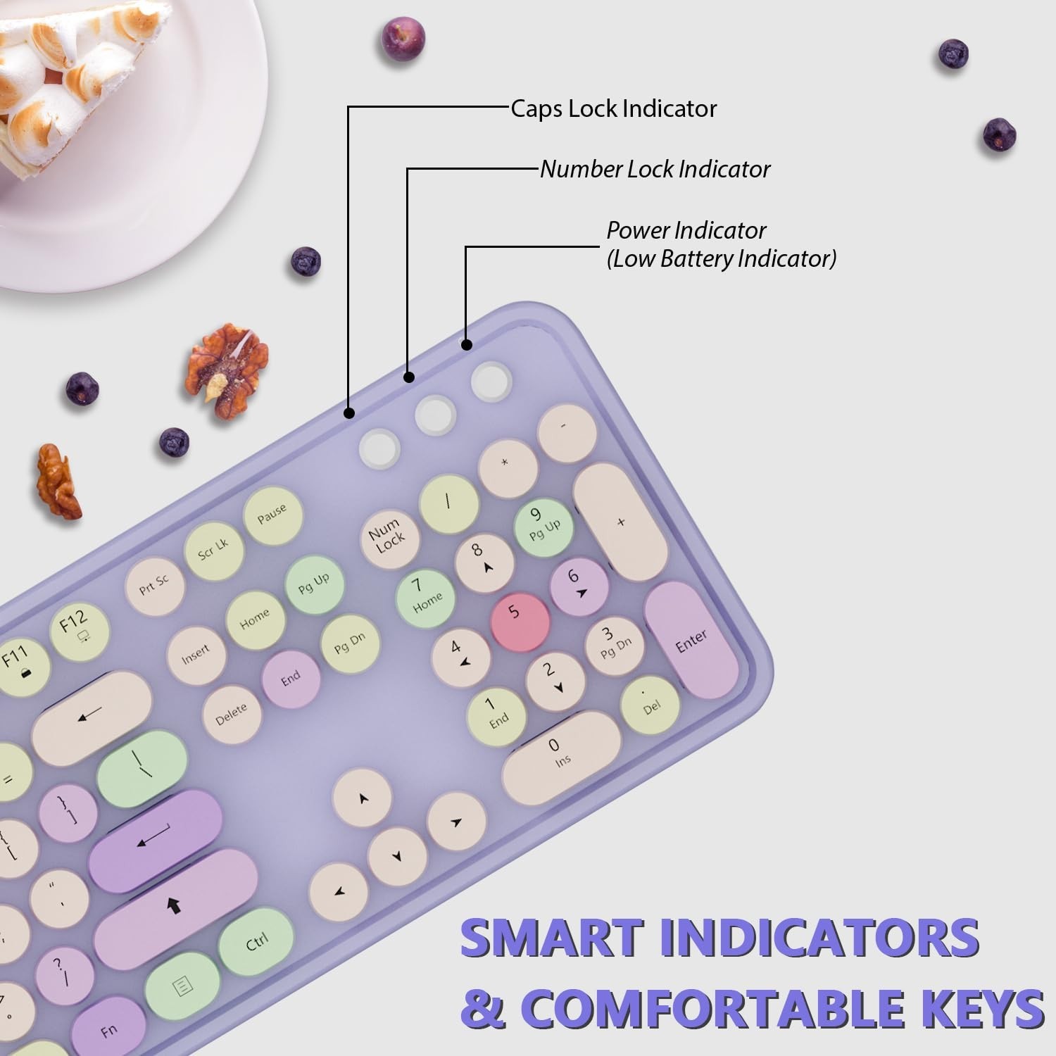 Wireless Typewriter Keyboard and Mouse - Wireless Keyboard with Silent Mouse,...