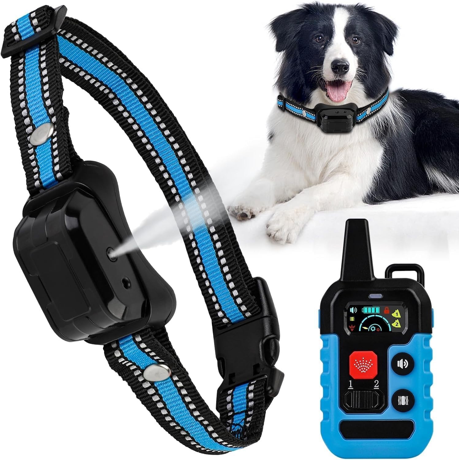Spray Bark Collar for Dogs Remote 4 Modes Vibration Sound 1000FT Range ALL SIZE