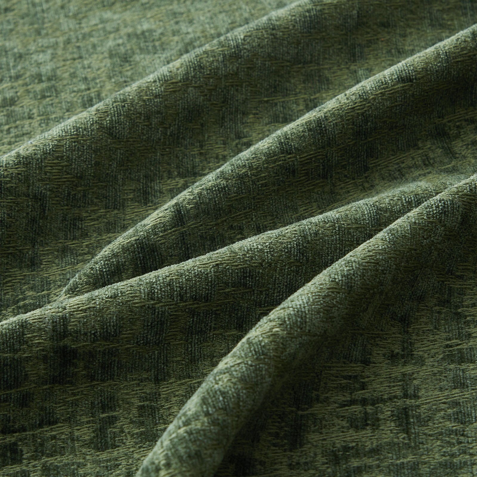 73" Ottoman Chenille Sofa Sectional in Green