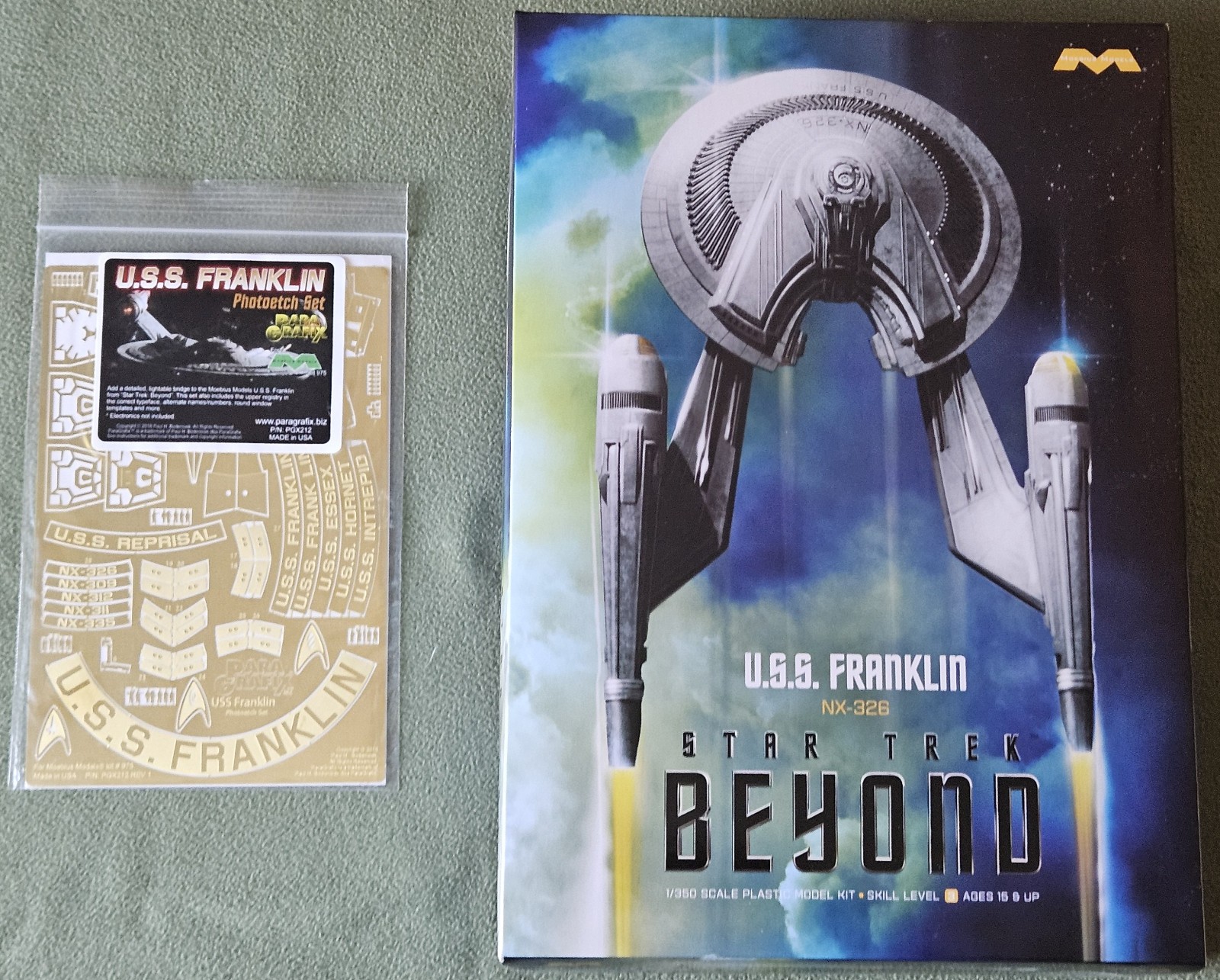 Moebius Star Trek Beyond U.S.S. Franklin 1/350 Model Kit w/Photo Etch Set - NIOB