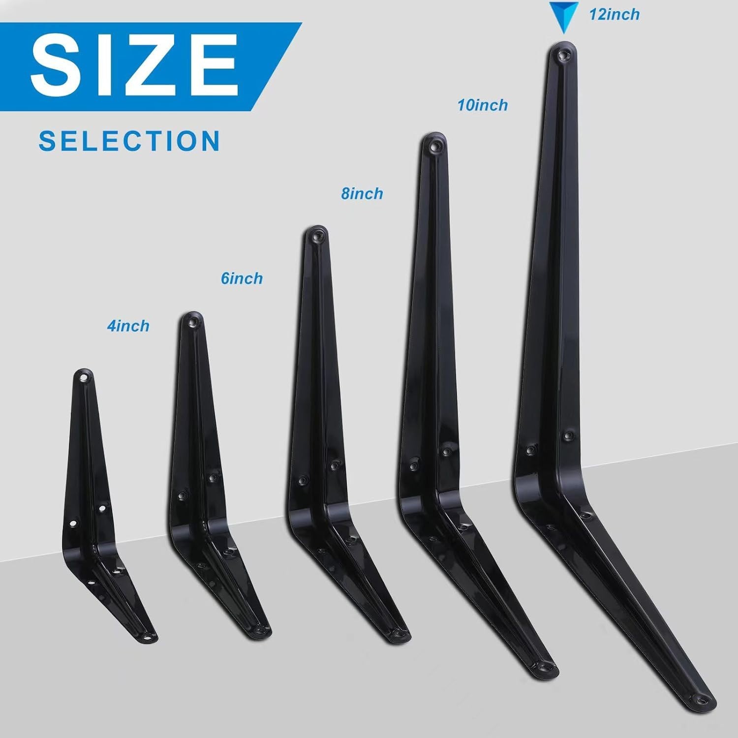 10 Pack Shelf Bracket 12 Inch ,Heavy Duty Shelf Brackets,Floating Shelf Brack...