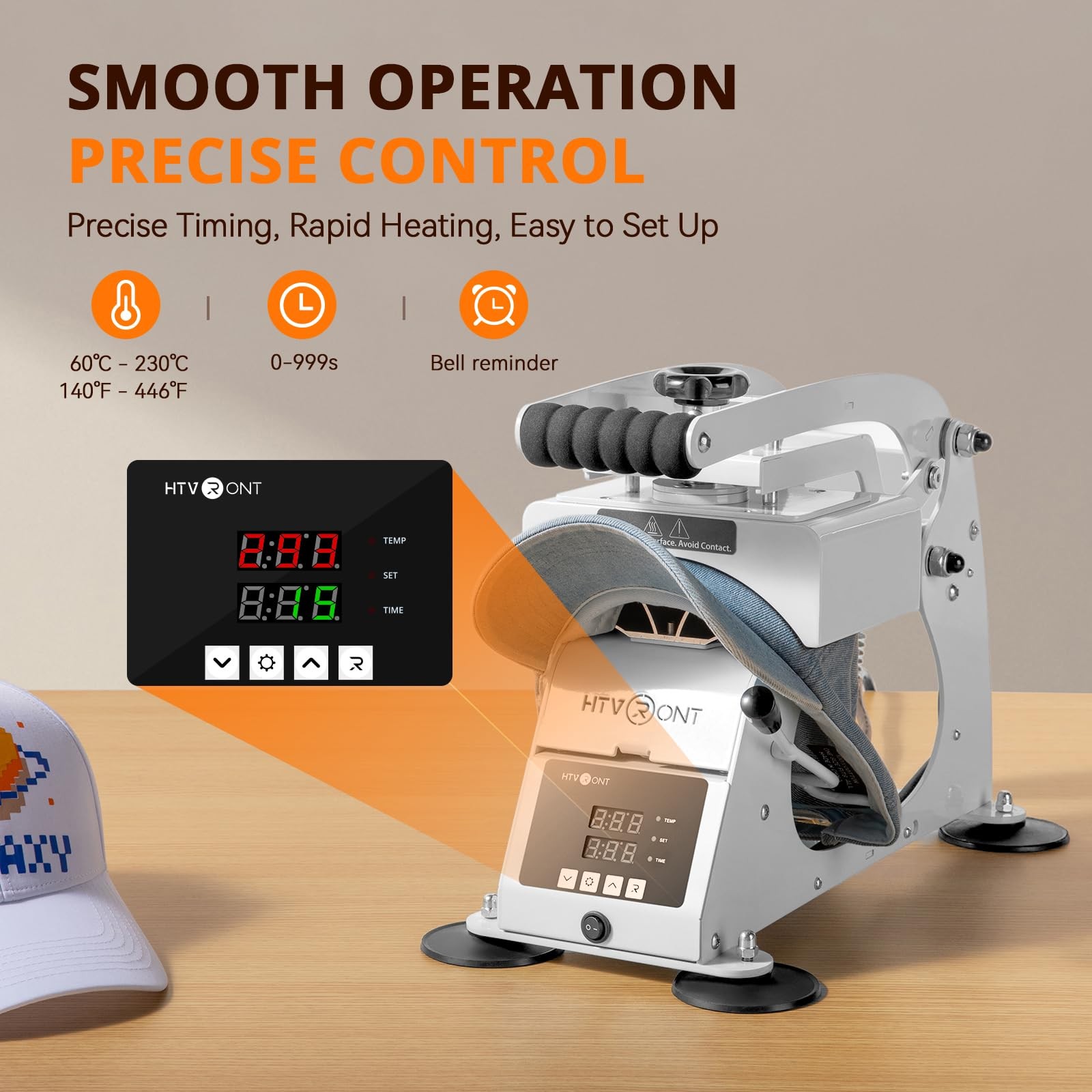 Hat Press Machine - Hat Press Heat Machine for Caps with 2 Platens & Caps Str...