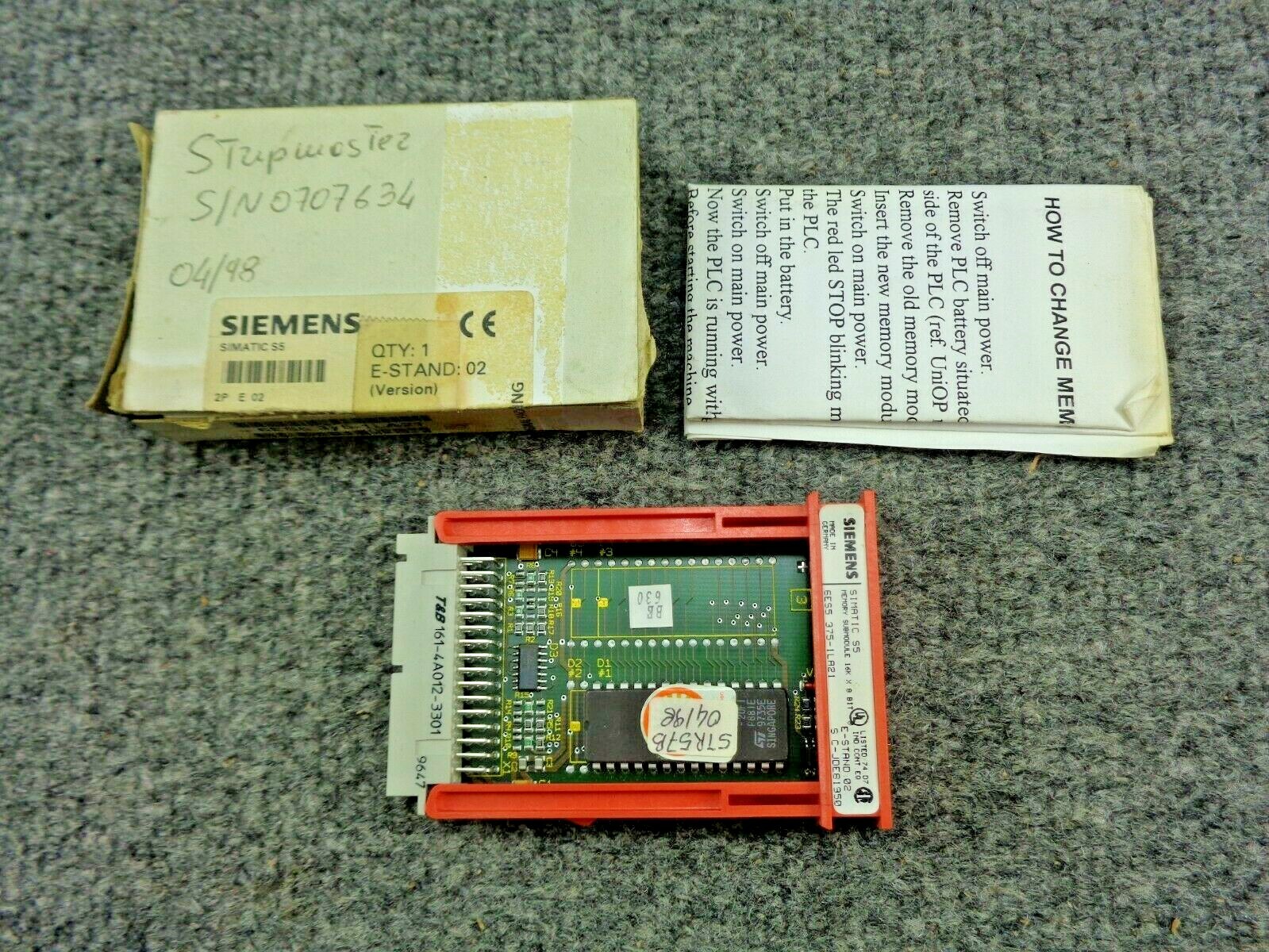 New Unused Siemens 6ES5 375-1 LA21 Memory Card Module 6ES5375-1LA21