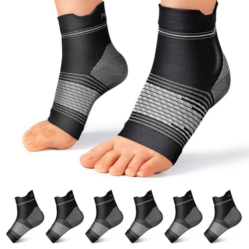 Plantar Fasciitis Sock (6 Pairs) for Men and Large(6 Pair) Black(6 Pairs)