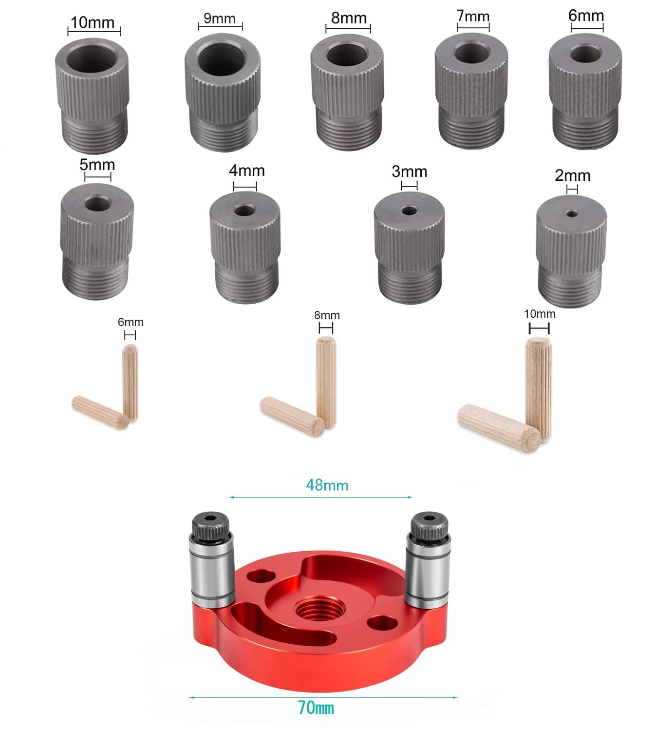 Self Centering Doweling Jig, Dowel Drill Guide 2/3/4/5/6/7/8/9/10mm Handheld ...