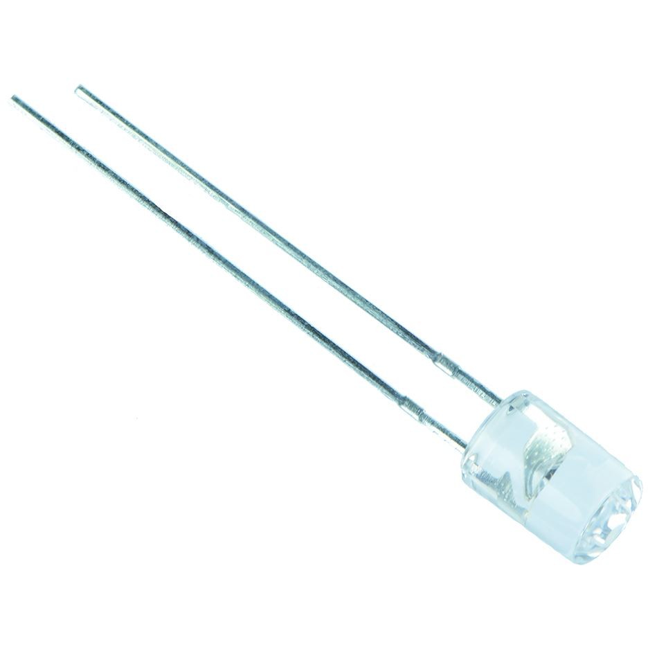 10 x Red Cylindrical 5mm Water Clear LED 50mcd 50°