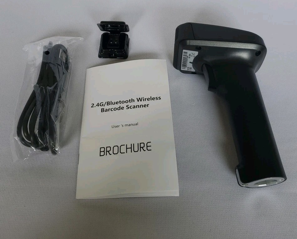 BT 2.4G Wireless Barcode Scanner with USB Cable Wifi Dongle User Manual