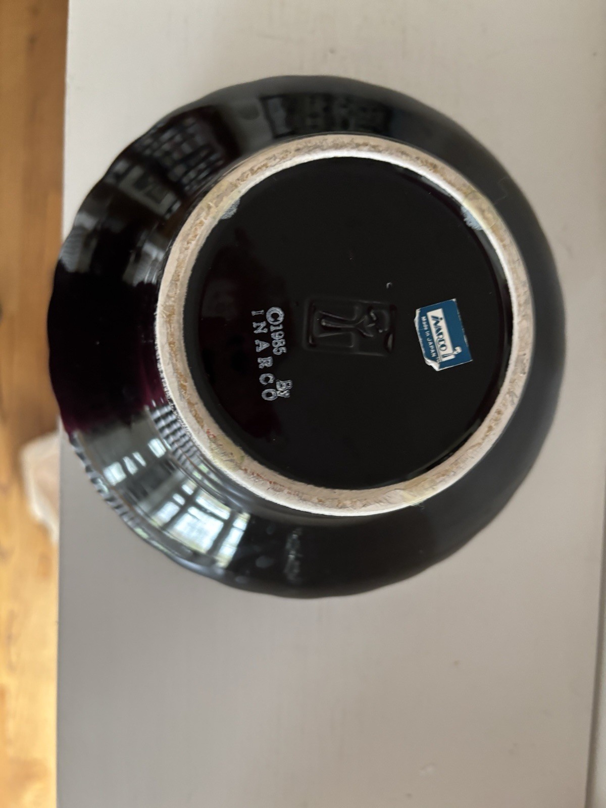 Vtg Inarco Black Planter Pot