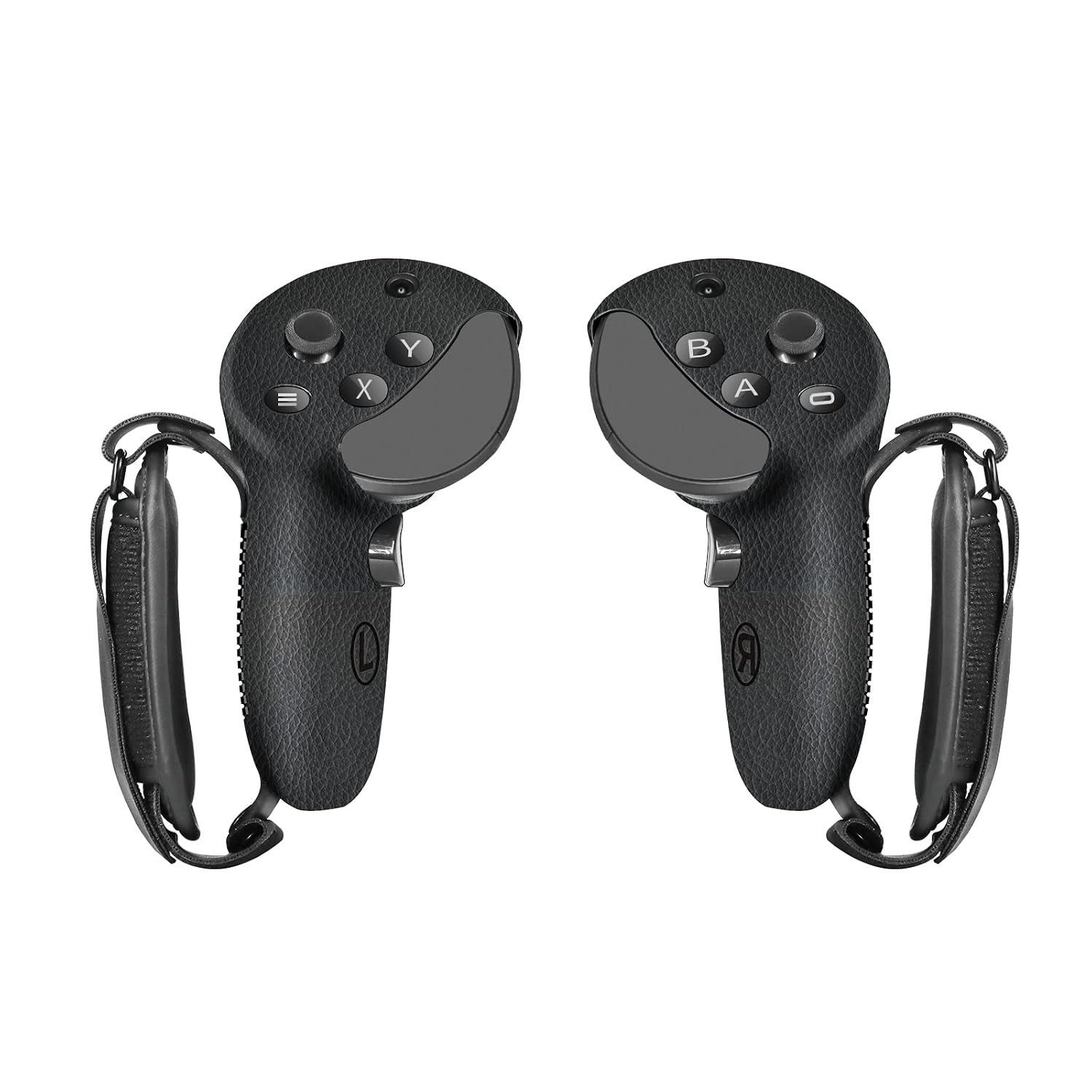 Silicone Grips for Meta Quest Pro Controllers (Black) | Come with PU Leather Cus