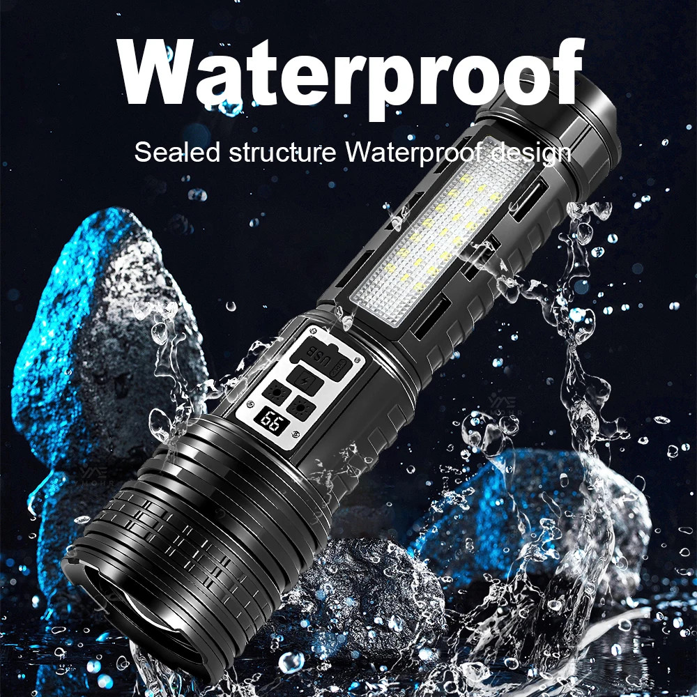 High Power Flashlight Super Big Rechargeable LED Searchlight Long Range Torch US