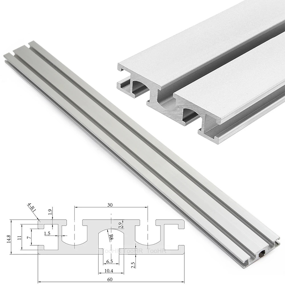 Aluminum Profile Fence 60 Type T-Track T-Slot Miter Rail Table Saw Workbench Kit