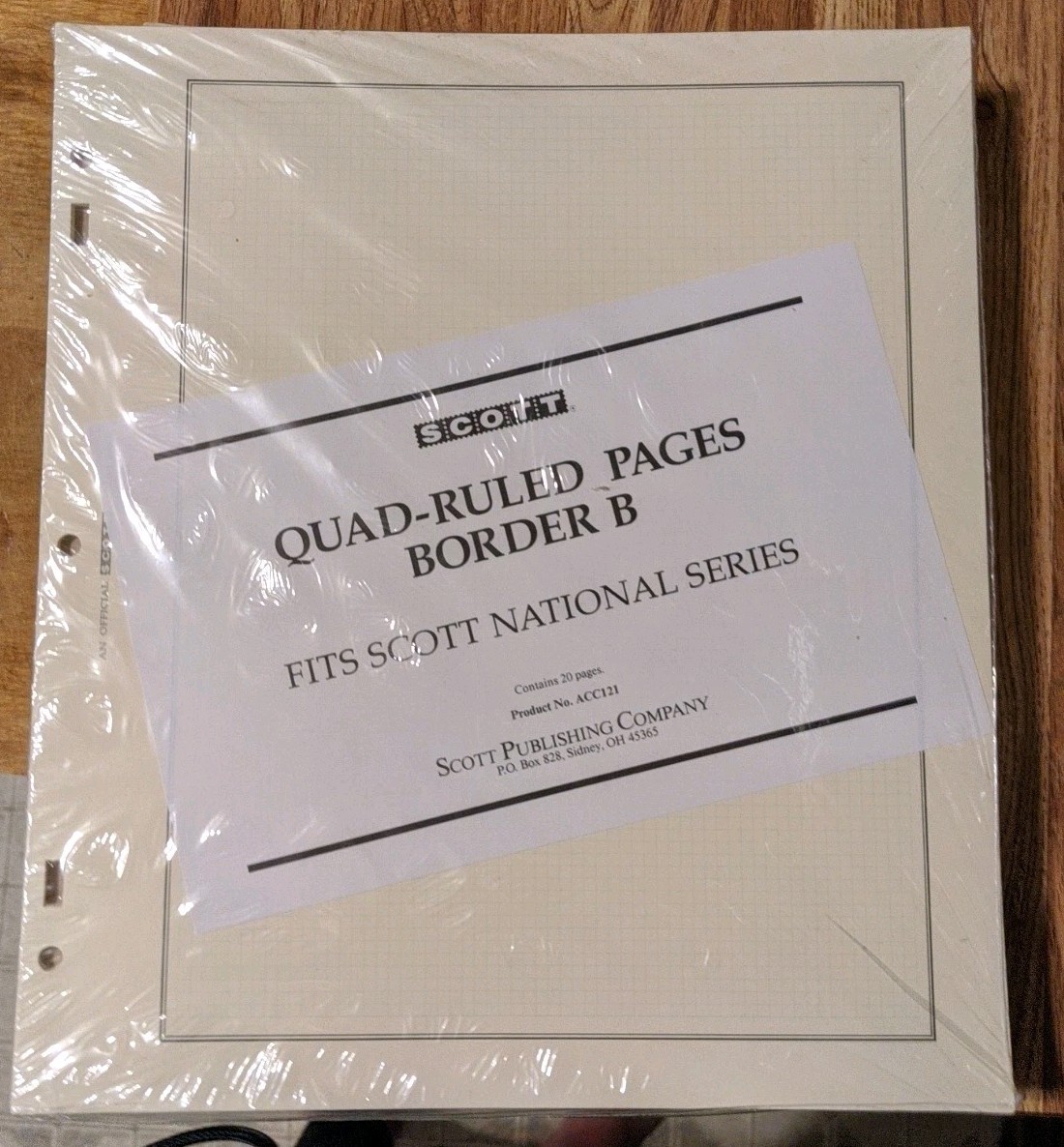 New Scott Quad-Ruled Pgs Border B Fits Scott National Series