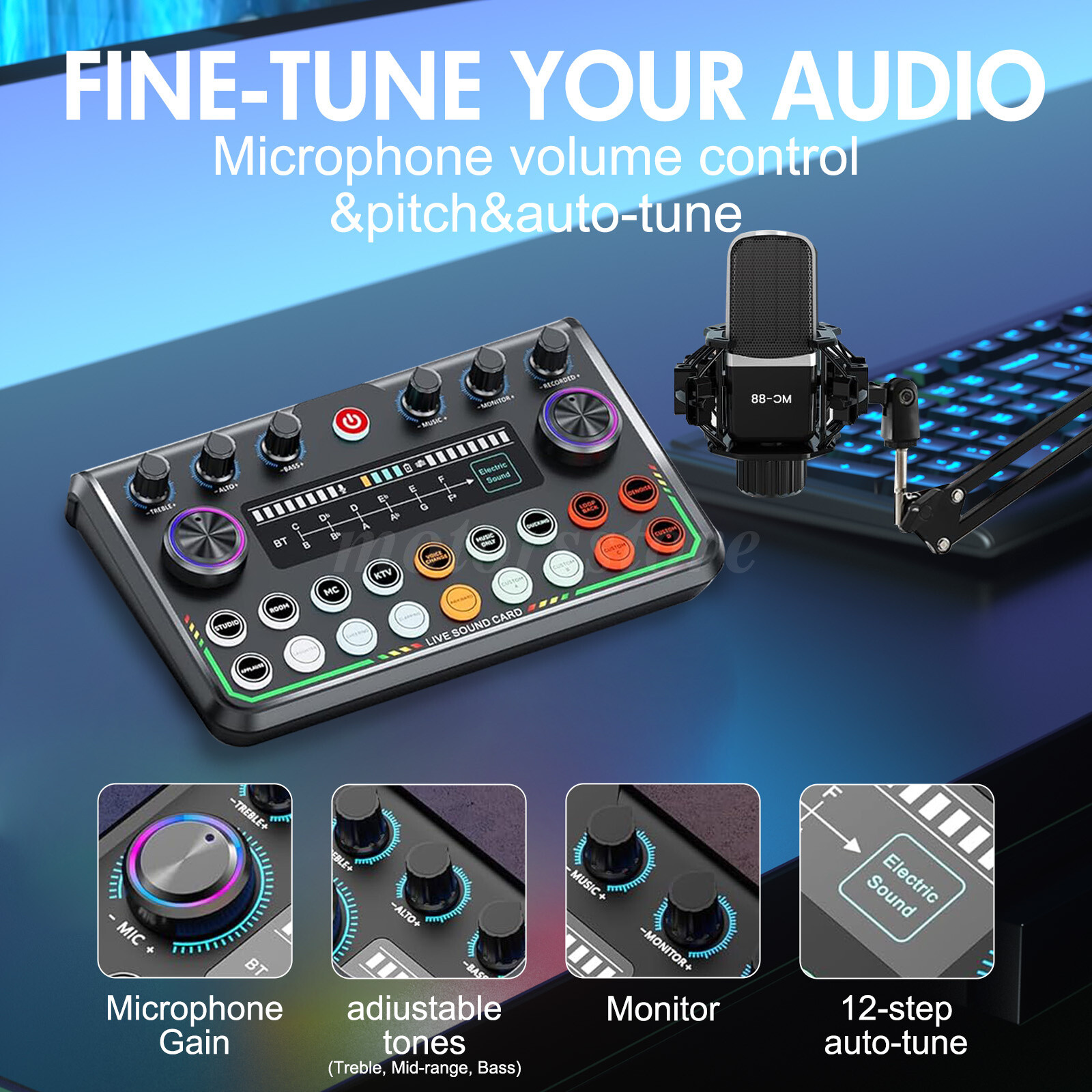 Professional Condenser Microphone Kit Complete Set For Podcast Studio Recording