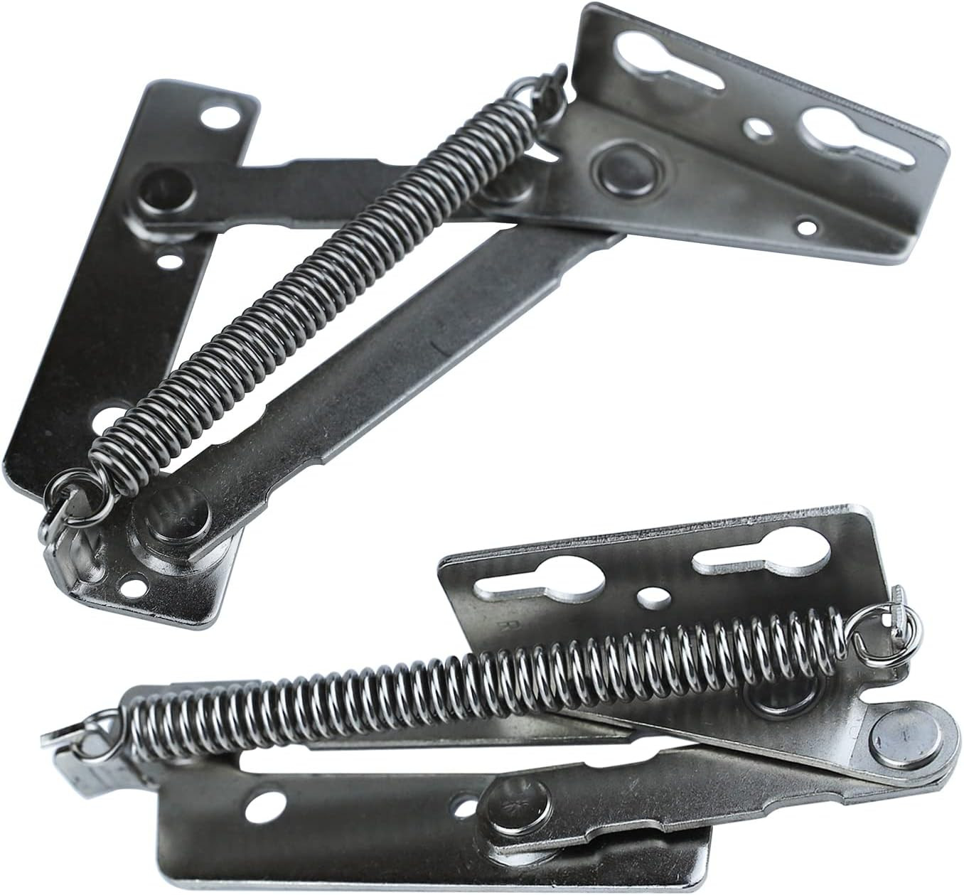 80 Degree Bench Seat Hinge - 1 Pair Steel Cabinet Door Hinge for Toy Box Chest,