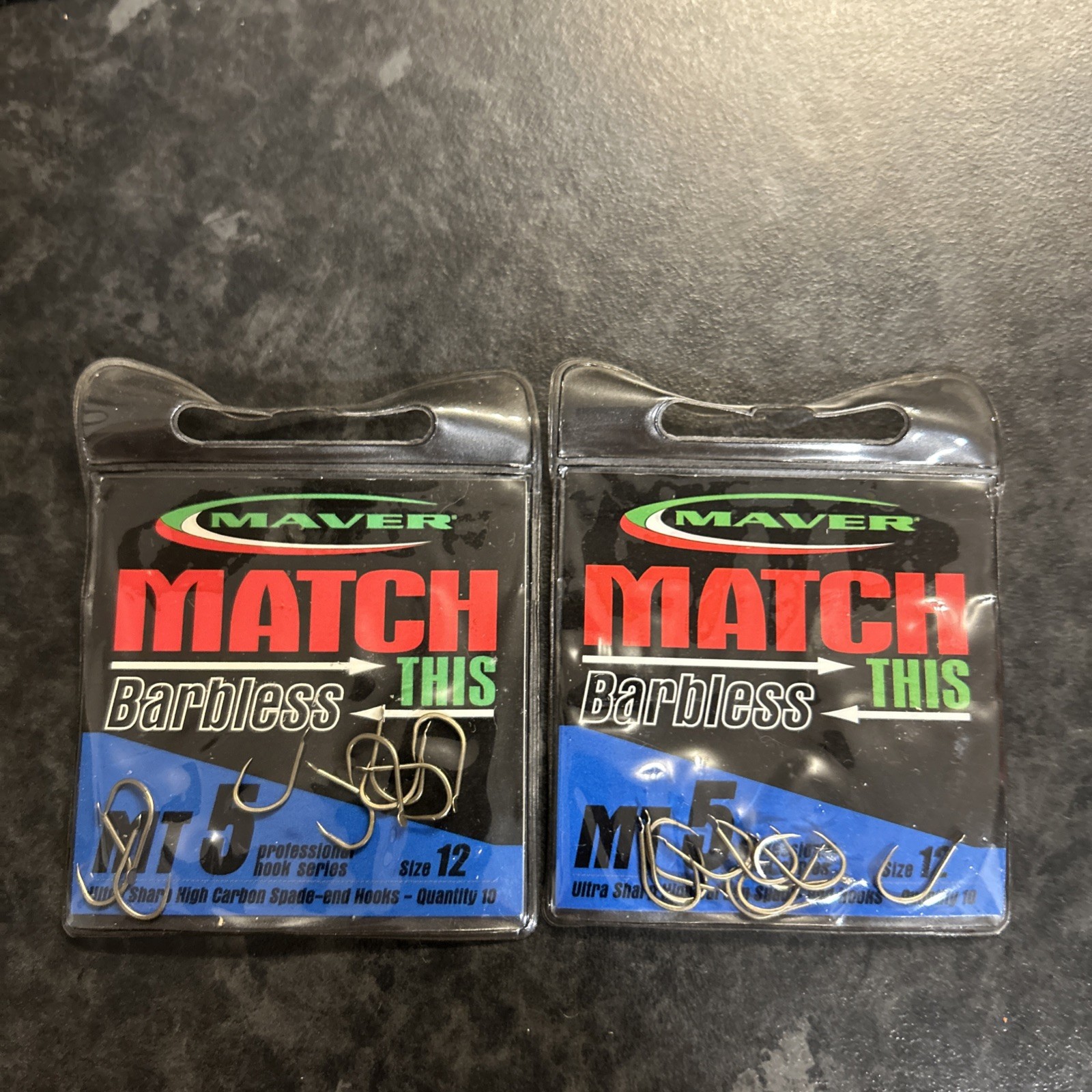Maver Match This MT5 Barbless Spade Size 12 Hooks 2x Pks