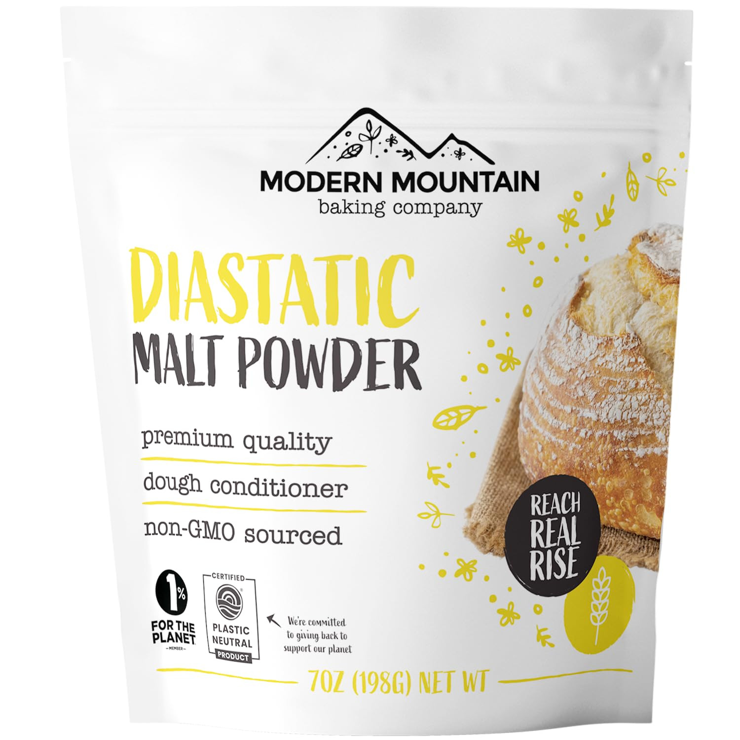 Diastatic Malt Powder (7Oz) Dry Malt Powder for Baking, Improve Dough Rise
