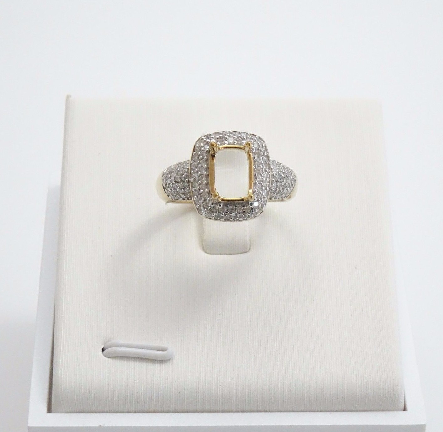 Gold over Sterling Silver .60ctw CZ Semi Mount -Cushion- 7x5mm Cushion- Sz 6 & 9