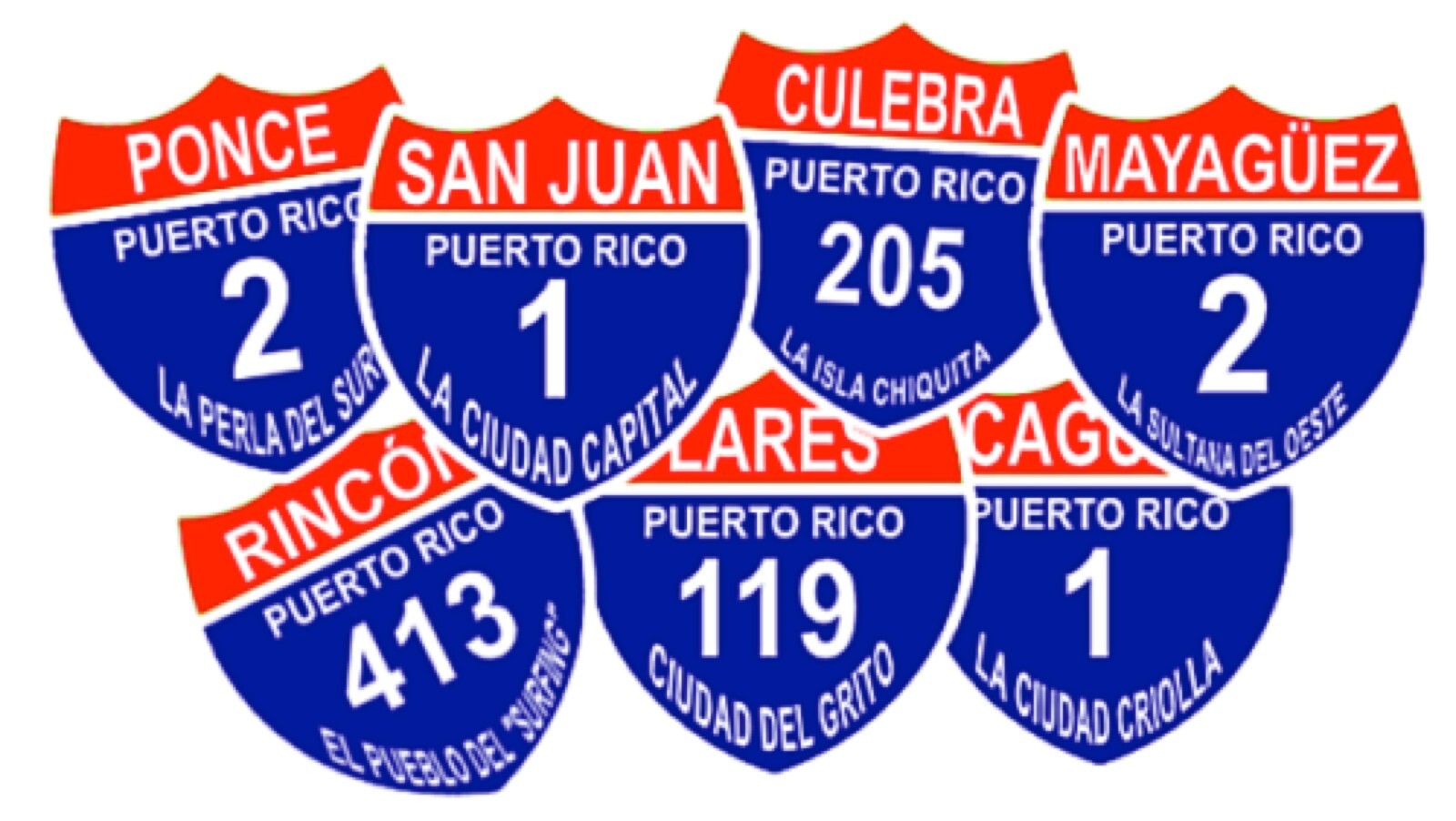 PUERTO RICO , Highway Signs of Puerto Rico, Stickers
