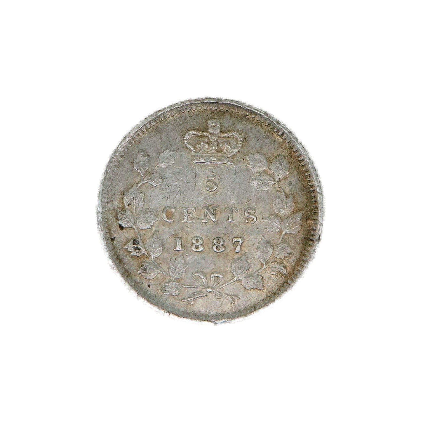 1887 Canada 5 Cents Silver Coin EF Queen Victoria