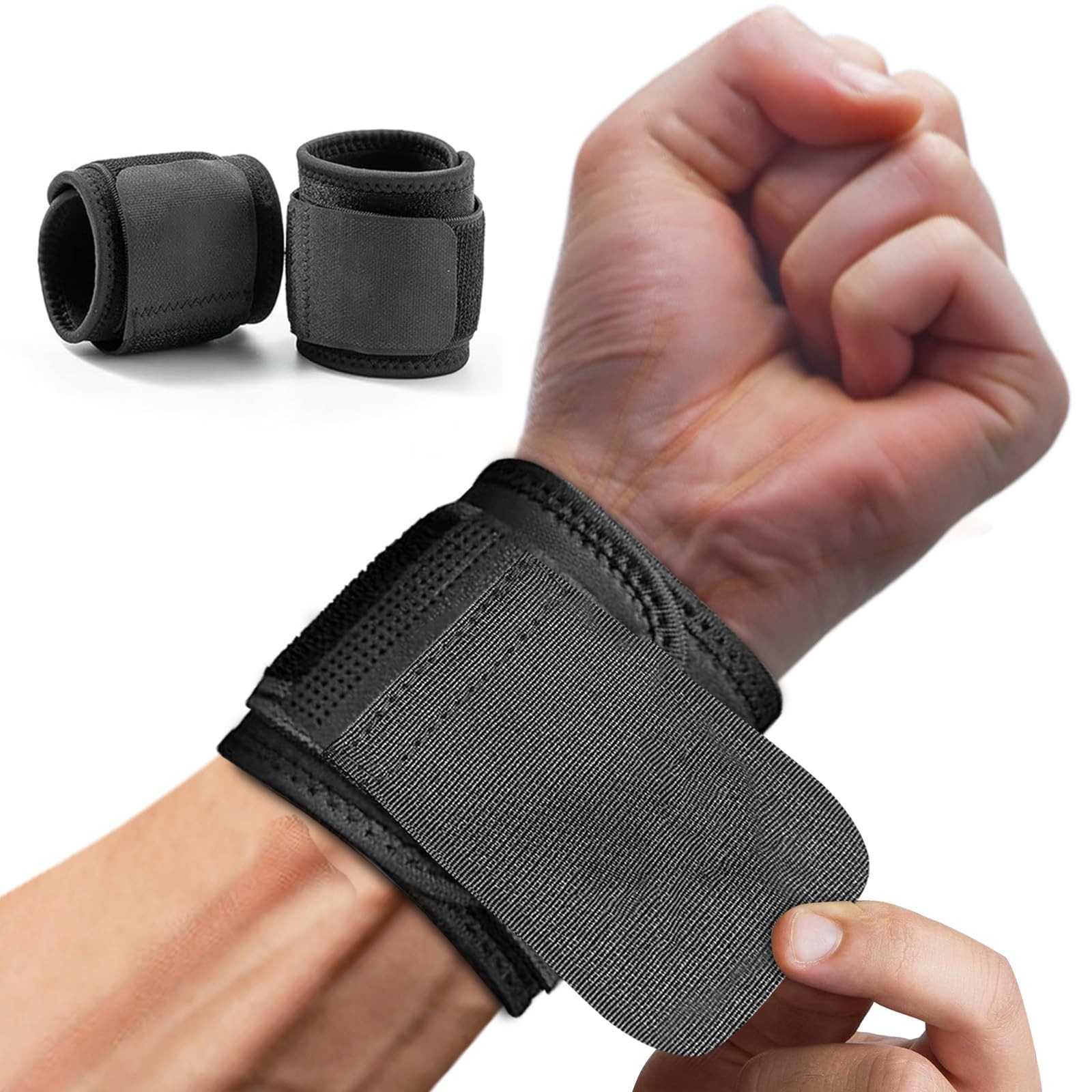 2 Pack Wrist Support Wrist Brace Adjustable Wrist Strap,Gym Wrist Protection