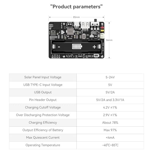 MPPT Solar Charge Controller for 18650 Li-ion Battery, Solar Power Manager