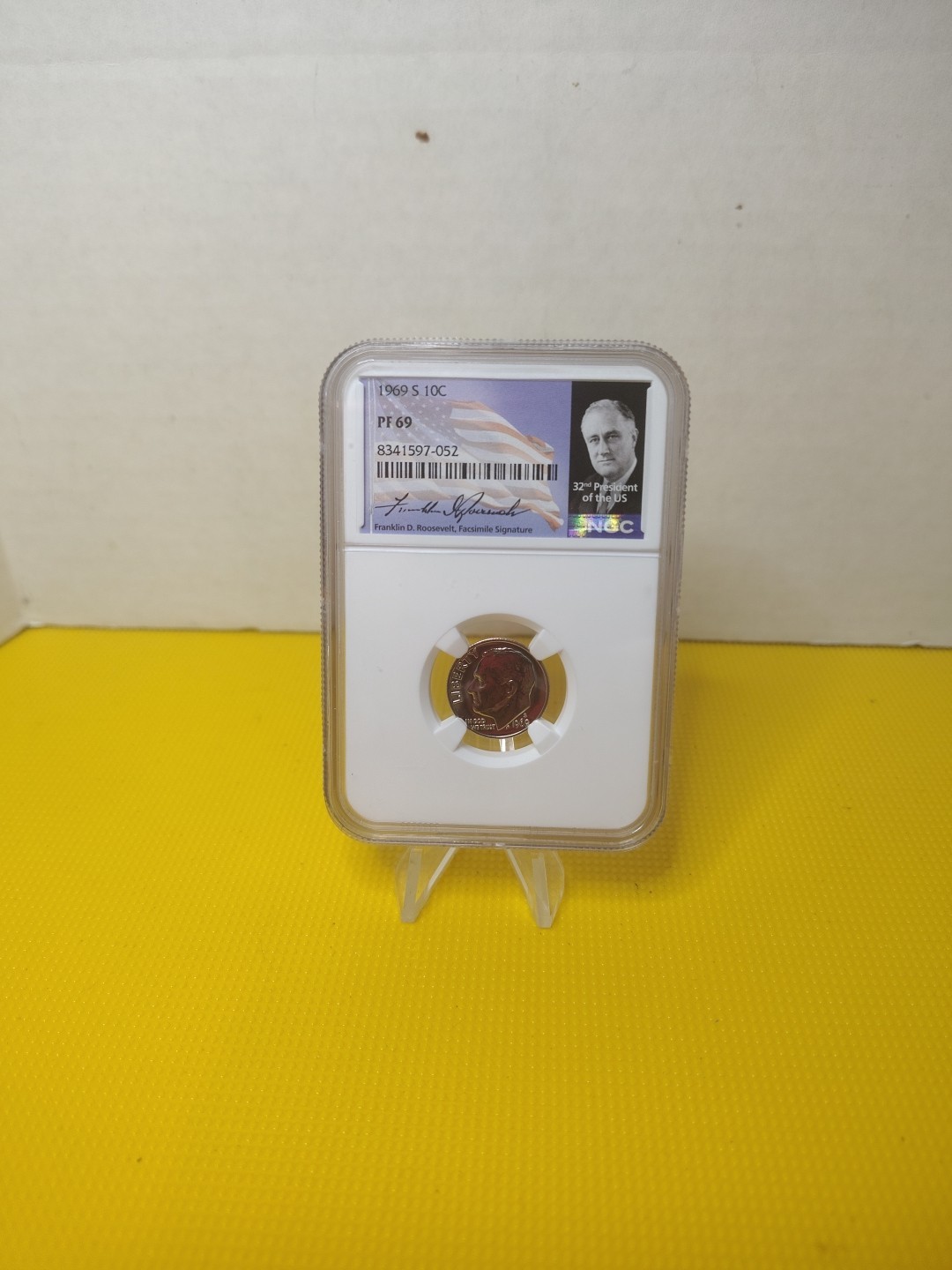 1969 S Roosevelt Dime Proof NGC PF 69  10C Portrait Label