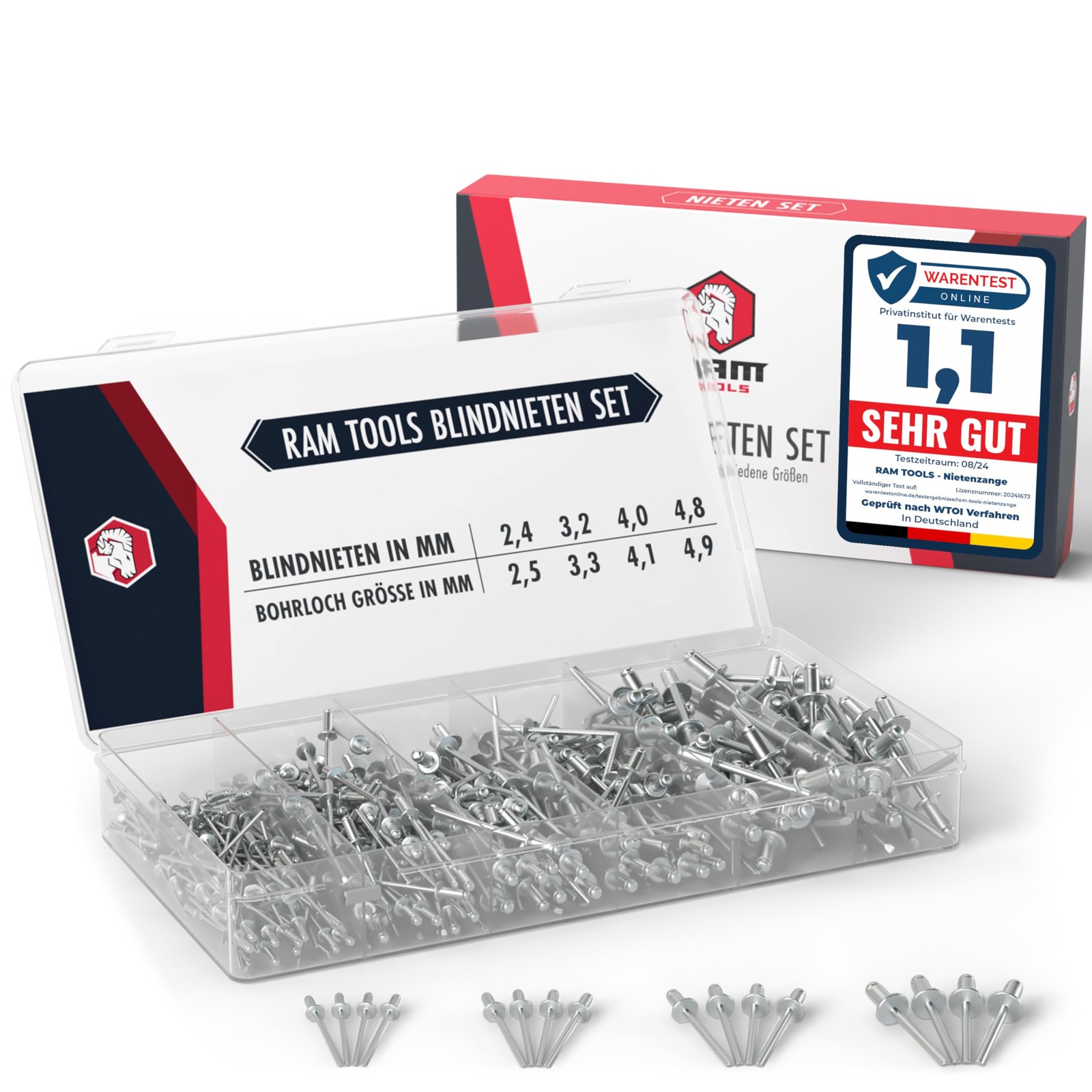 ® Blindnieten Set | 400 tlg Nieten Set | UNIVERSELL passend für Nietzange | P...