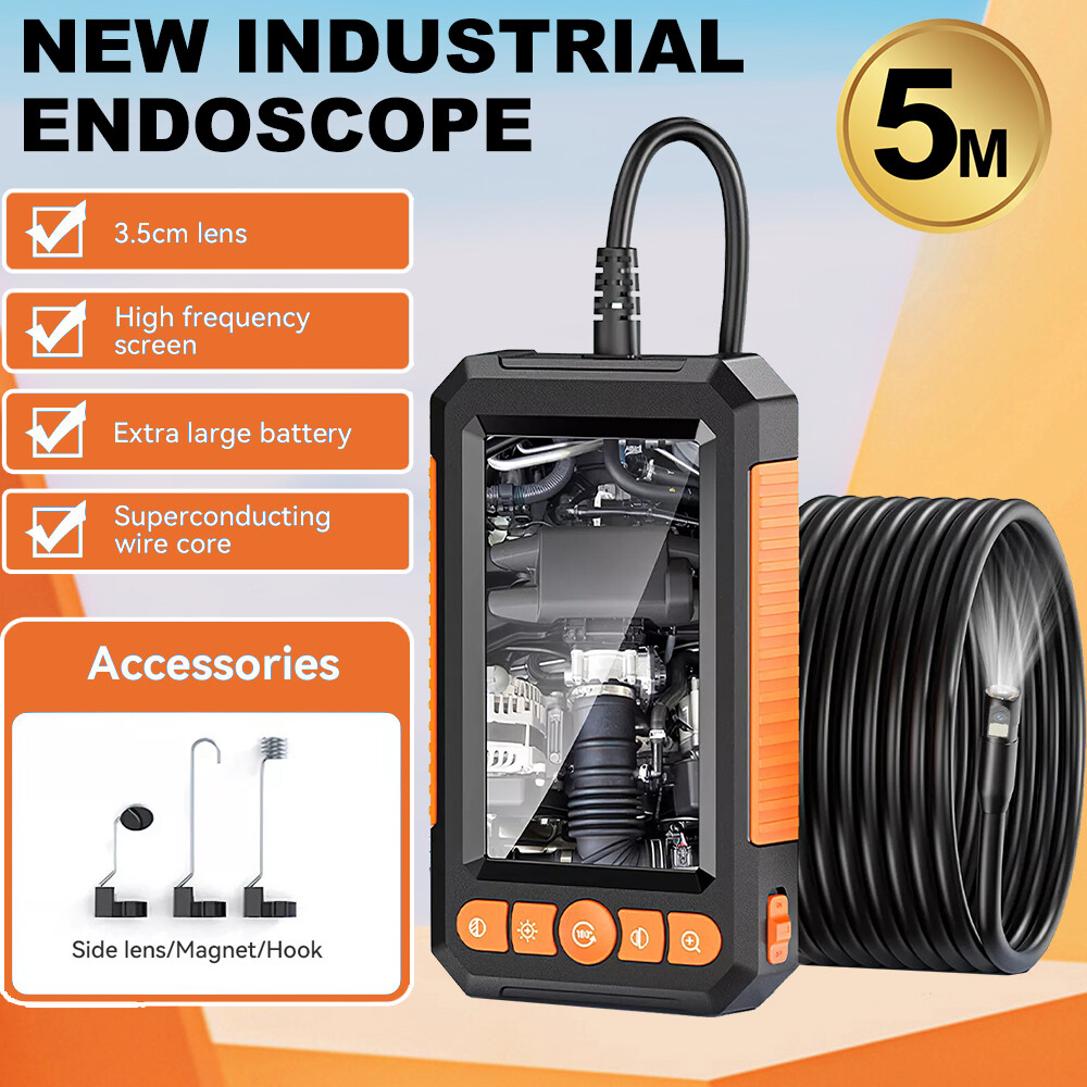 Dual Camera 5M Endoscope 4.3" 1080P IP67 Waterproof Flexible Inspection Camera