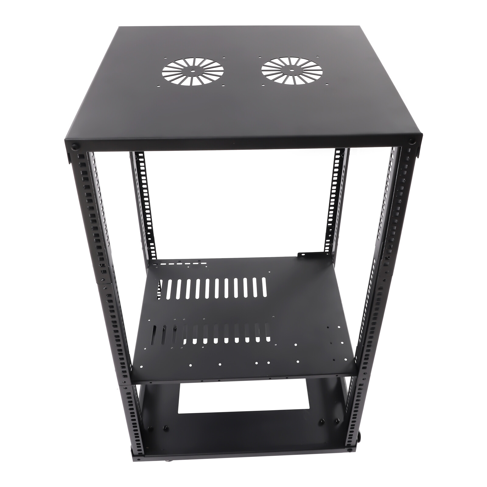18.5" 4 Post Open Frame Network Server Rack 18U Adjustable Partition 0-31.5''