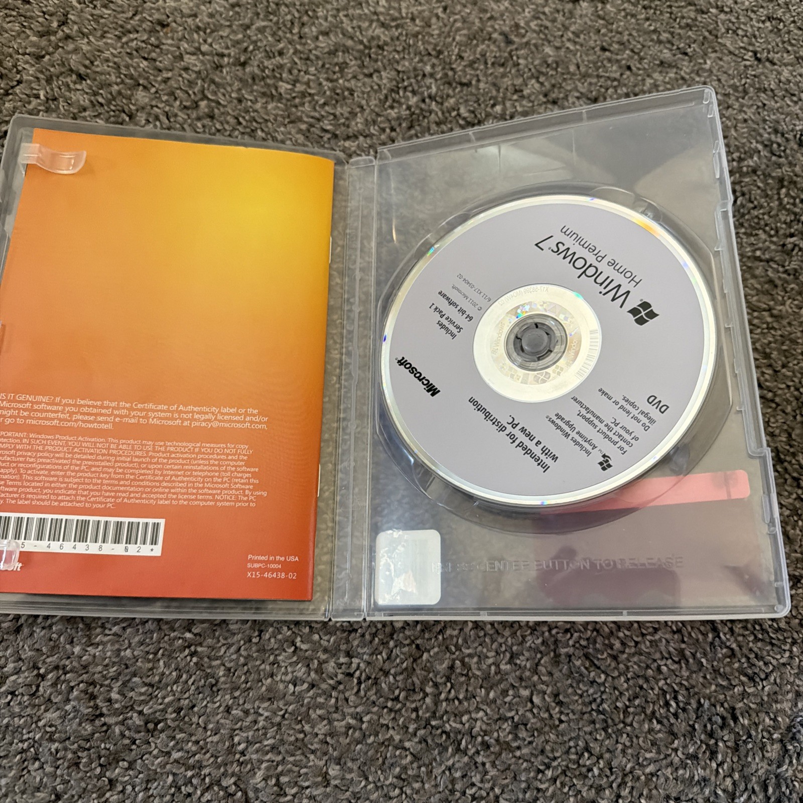 Windows 7 Home Premium 64-bit OEM DISC ONLY