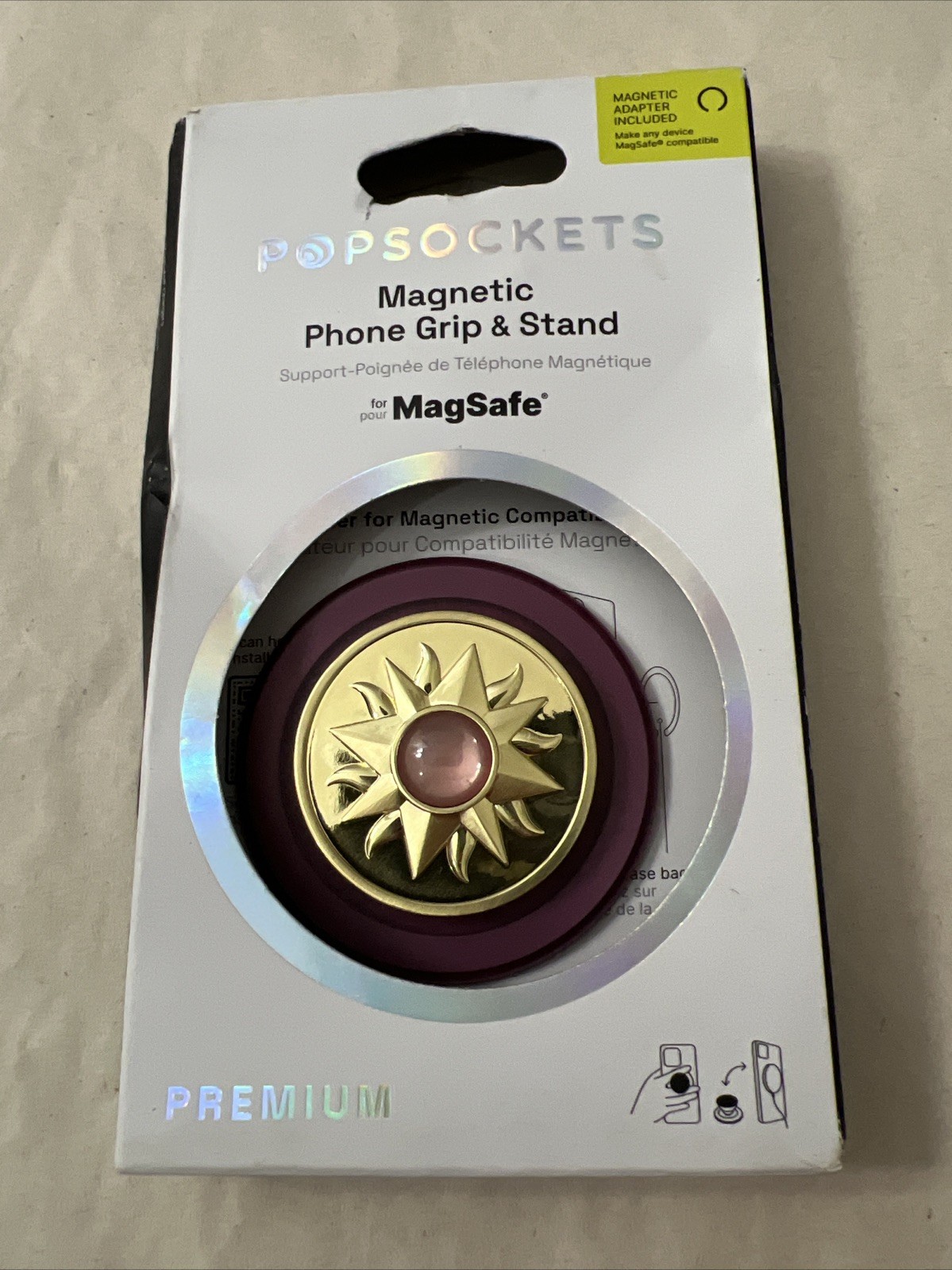 PopSockets Magnetic MagSafe Phone Grip & Stand for iPhone Purple & Gold OPEN NEW