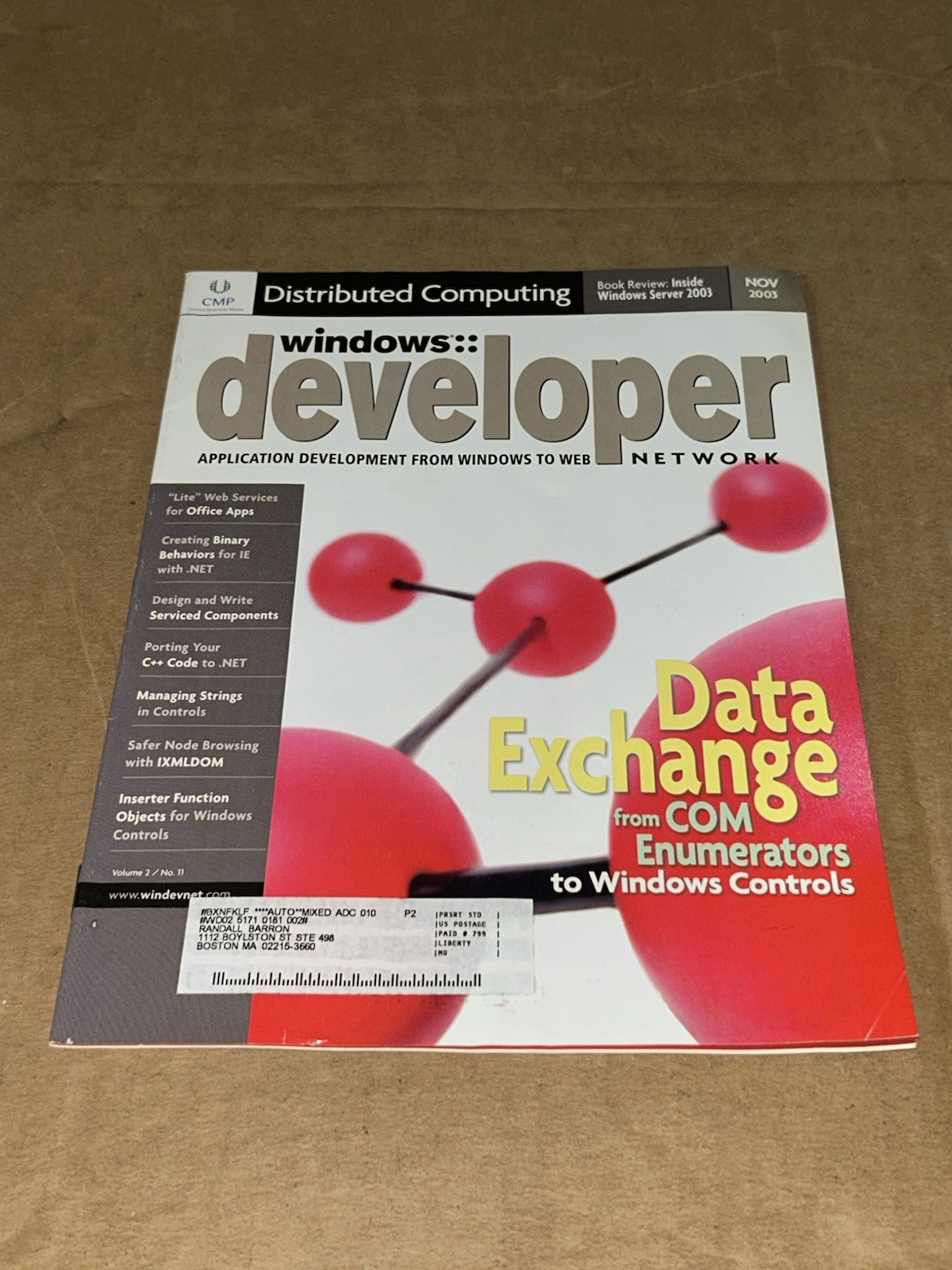 Windows Developer Mag 2003 Data Exchange from COM Enumerators to Windows Control
