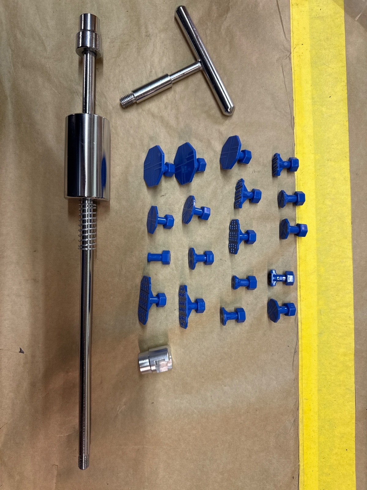 Paint less dent repair slide hammer and glue tabs