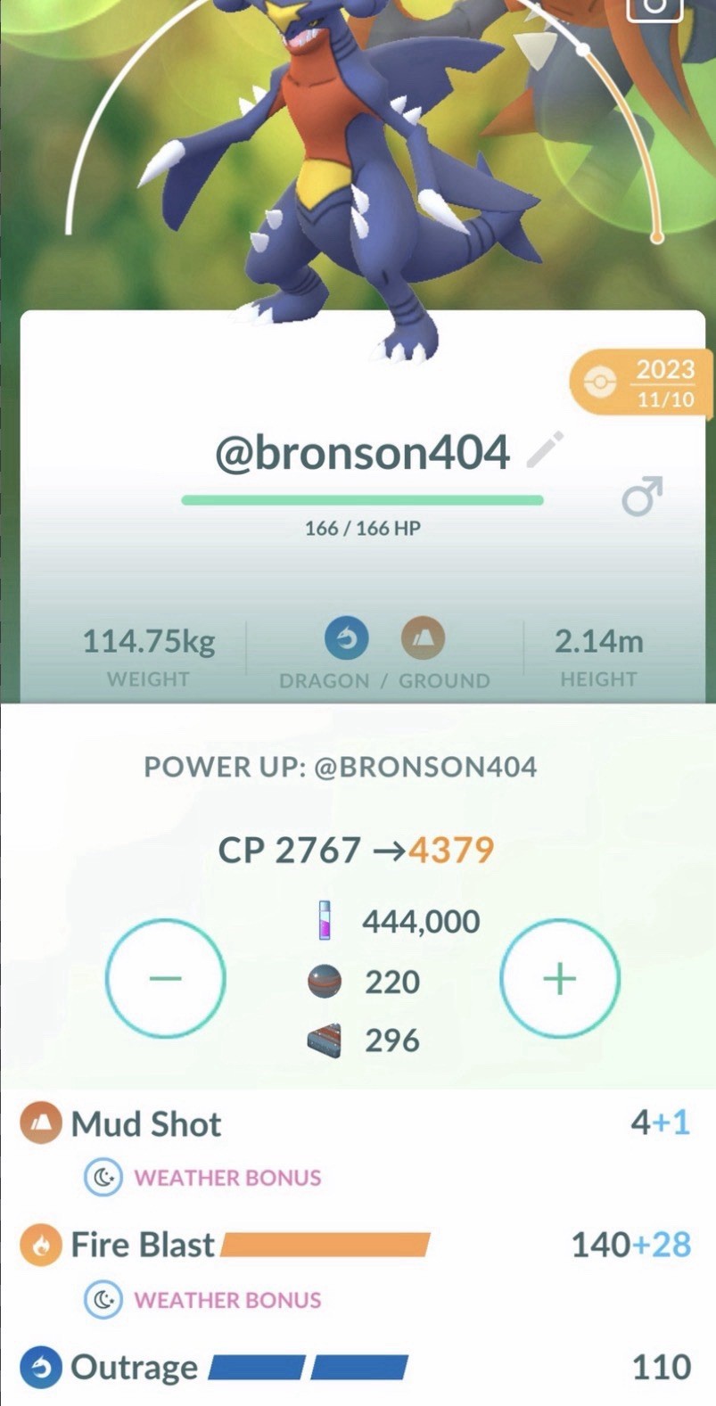 Garchomp Level 50, 3 Moves