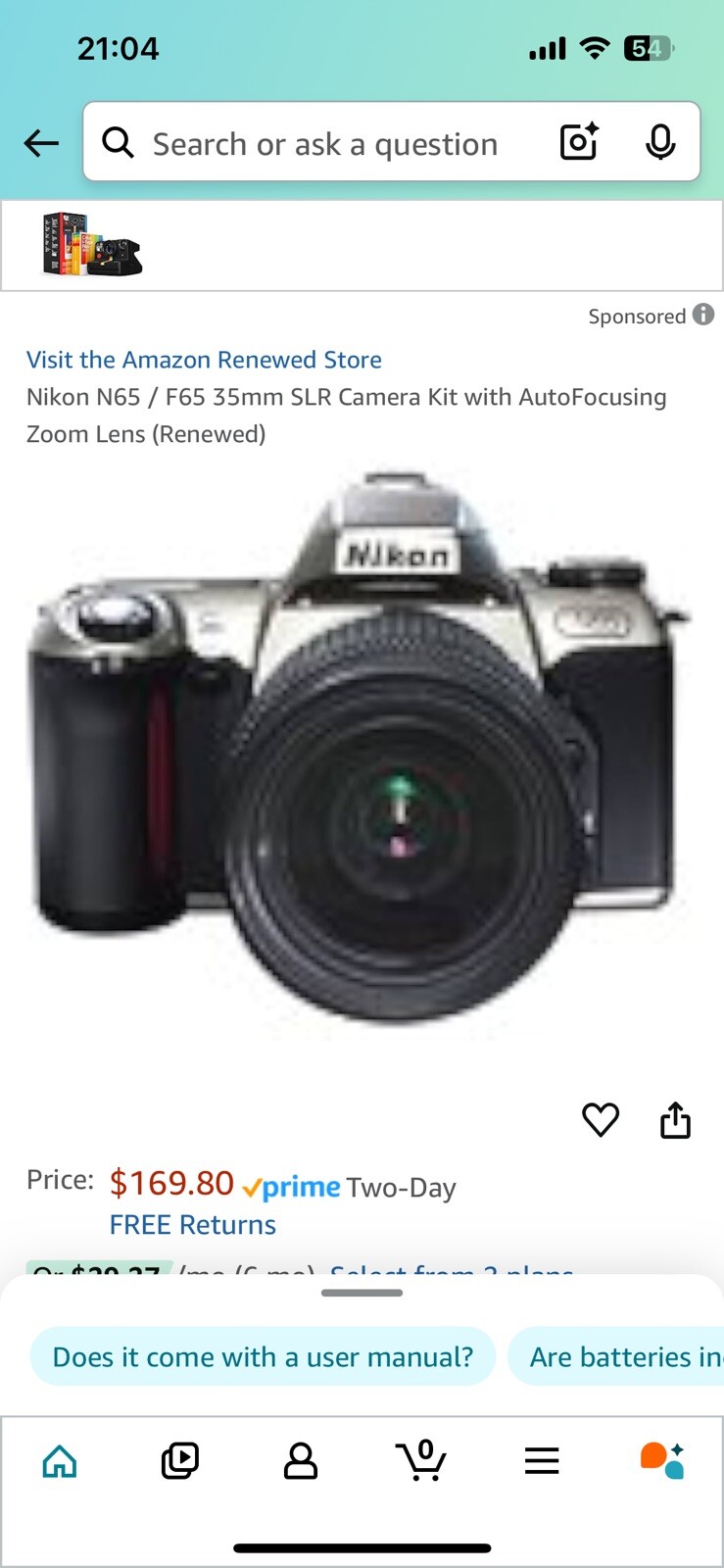 Nikon N65 Camera