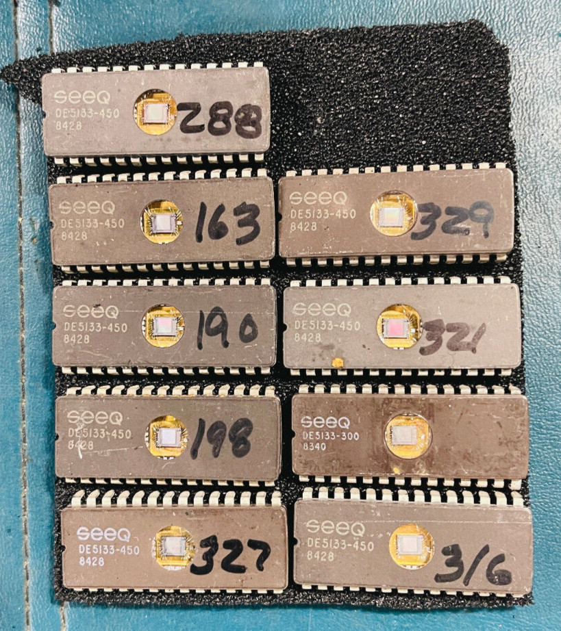 LOT of 9 USED SEEQ DE5133-450 64K (8K x 8) EPROM SHIPS FROM USA