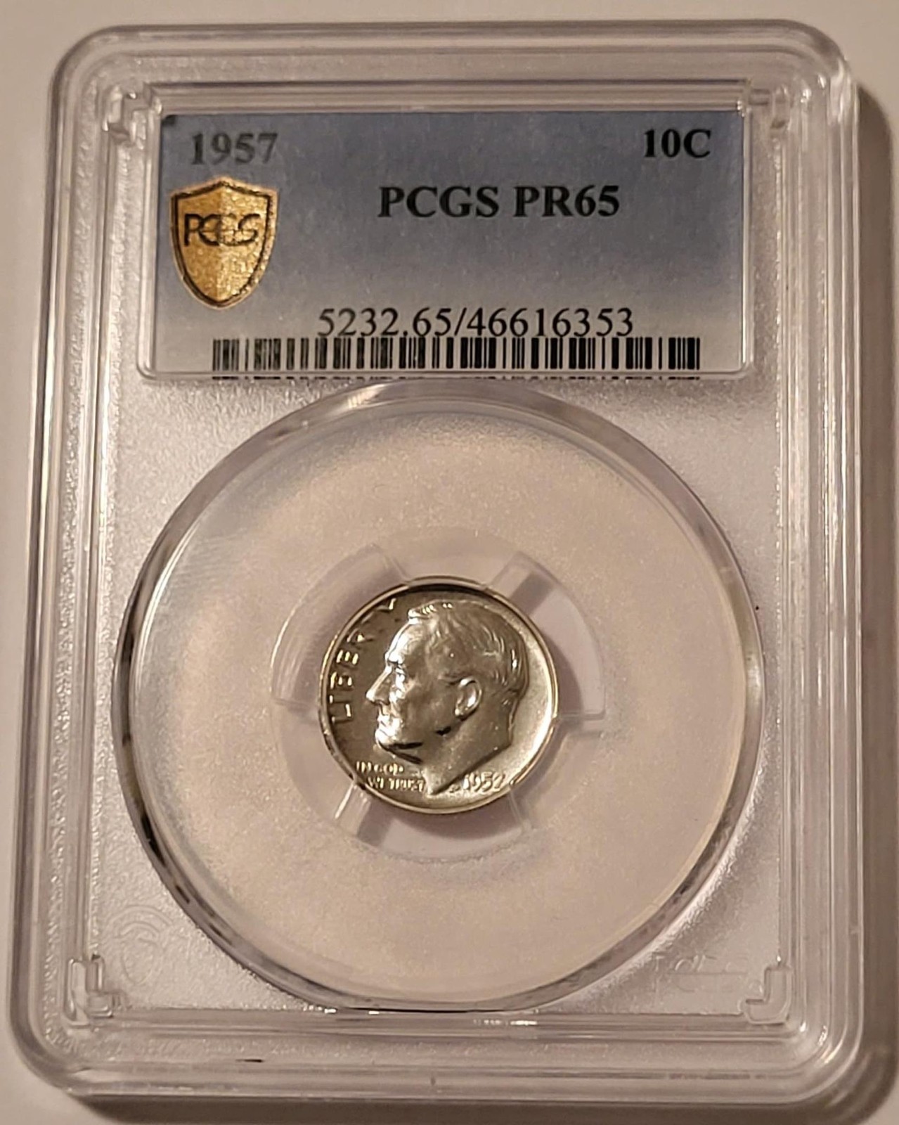 1957 Roosevelt Dime Proof PR65 PCGS GSH