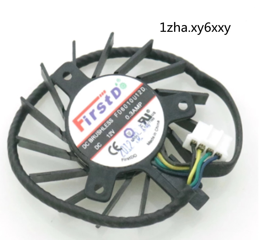 1PCS NEW FOR 45MM FD6010U12D FAN 12V 0.3A FOR VIDEO CARD NVIDIA GT530 2PIN