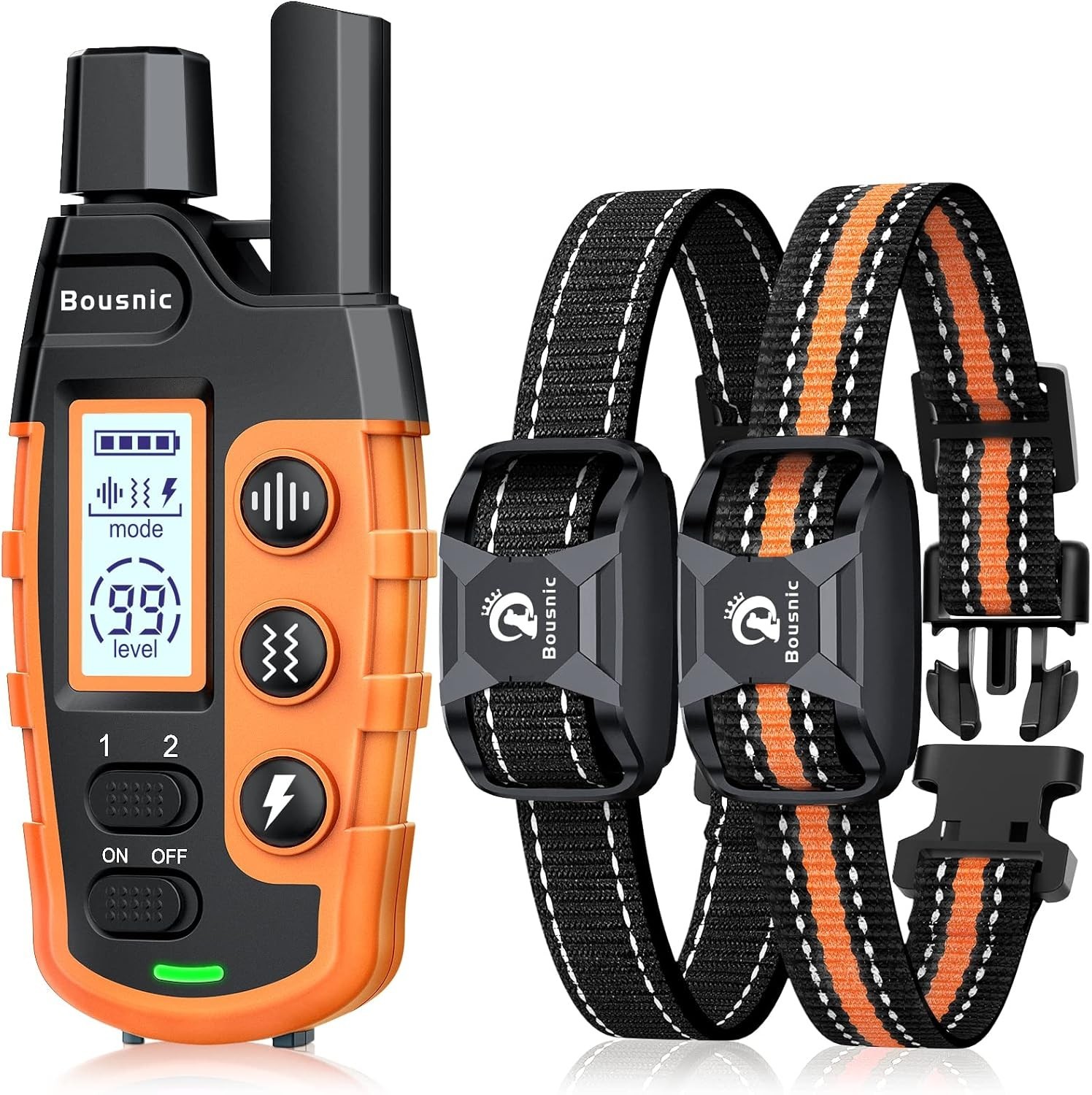 3300 ft Waterproof Dog Shock Collar for 2 Dogs - Beep, Vibration, Shock Modes