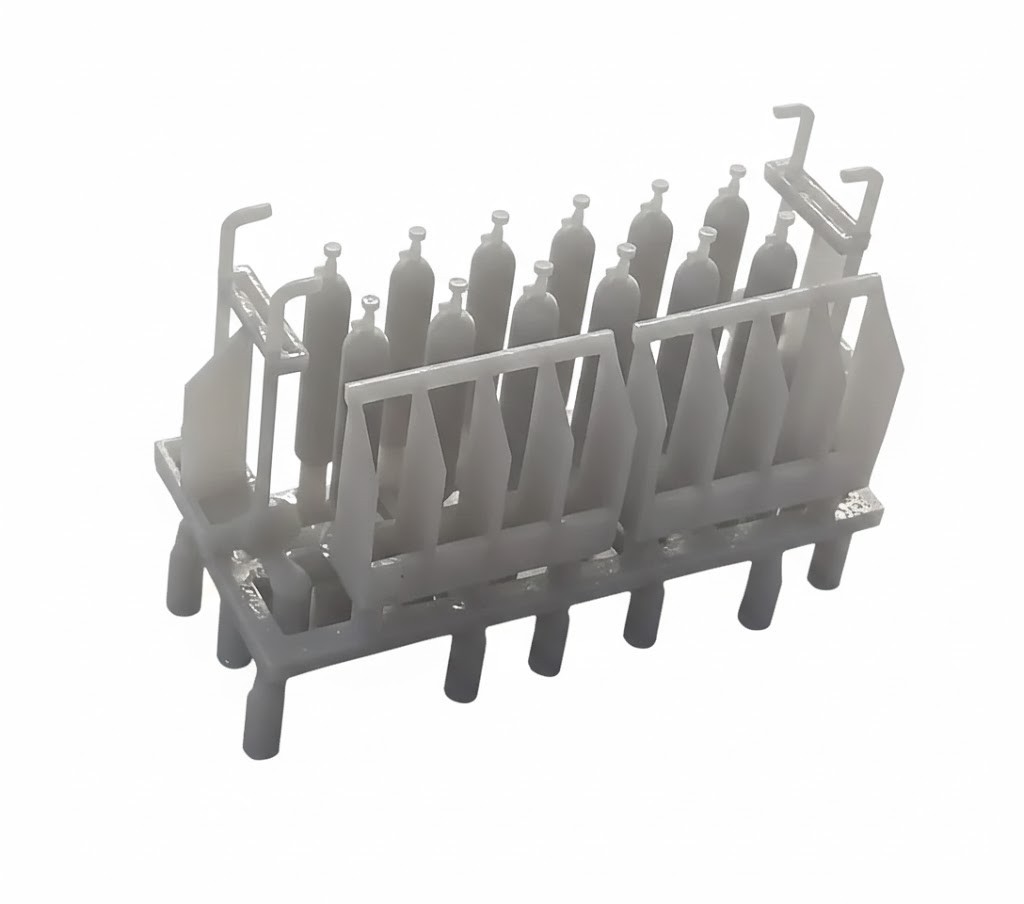 N Scale Torch Sets (4) carts and racks, 24 tanks N1019