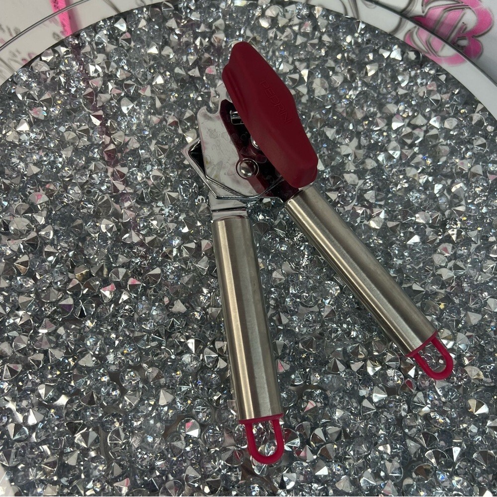 Red Silicone-Tipped Stainless Steel Can Opener