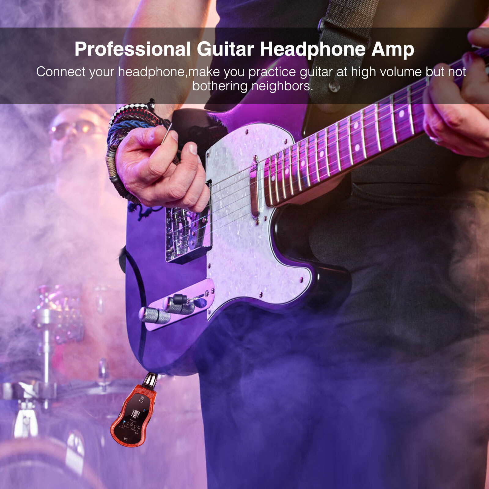 5 in 1 Portable Guitar Effect Pedal Training Synthesizer with 5 Effect Bluetooth