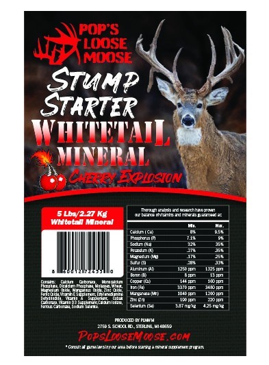 Pop's Loose Moose Whitetail Deer Mineral Stump Starter Cherry Explosion 5lb