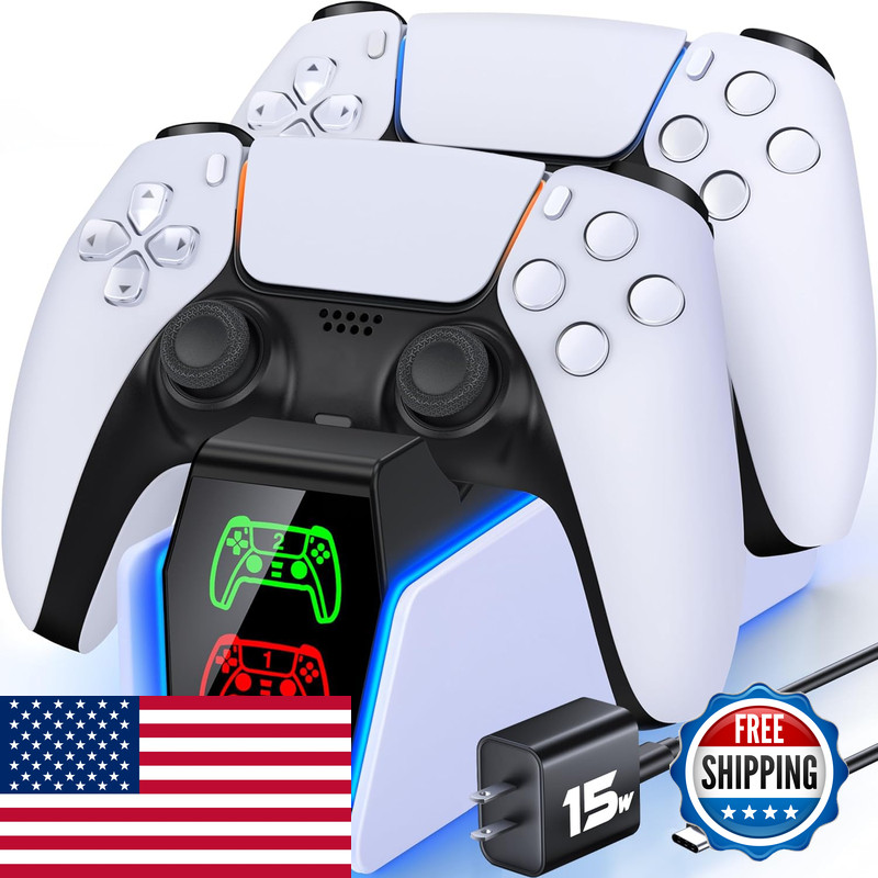Svetaecho Ps5 Controller Charger Station For Playstation 5 Controllers Led