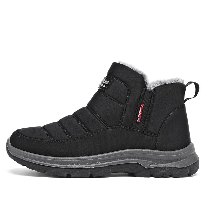 Men's Winter Insulated Snow Boots Short Ankle Boots Fur-lined Warm Cotton Shoes
