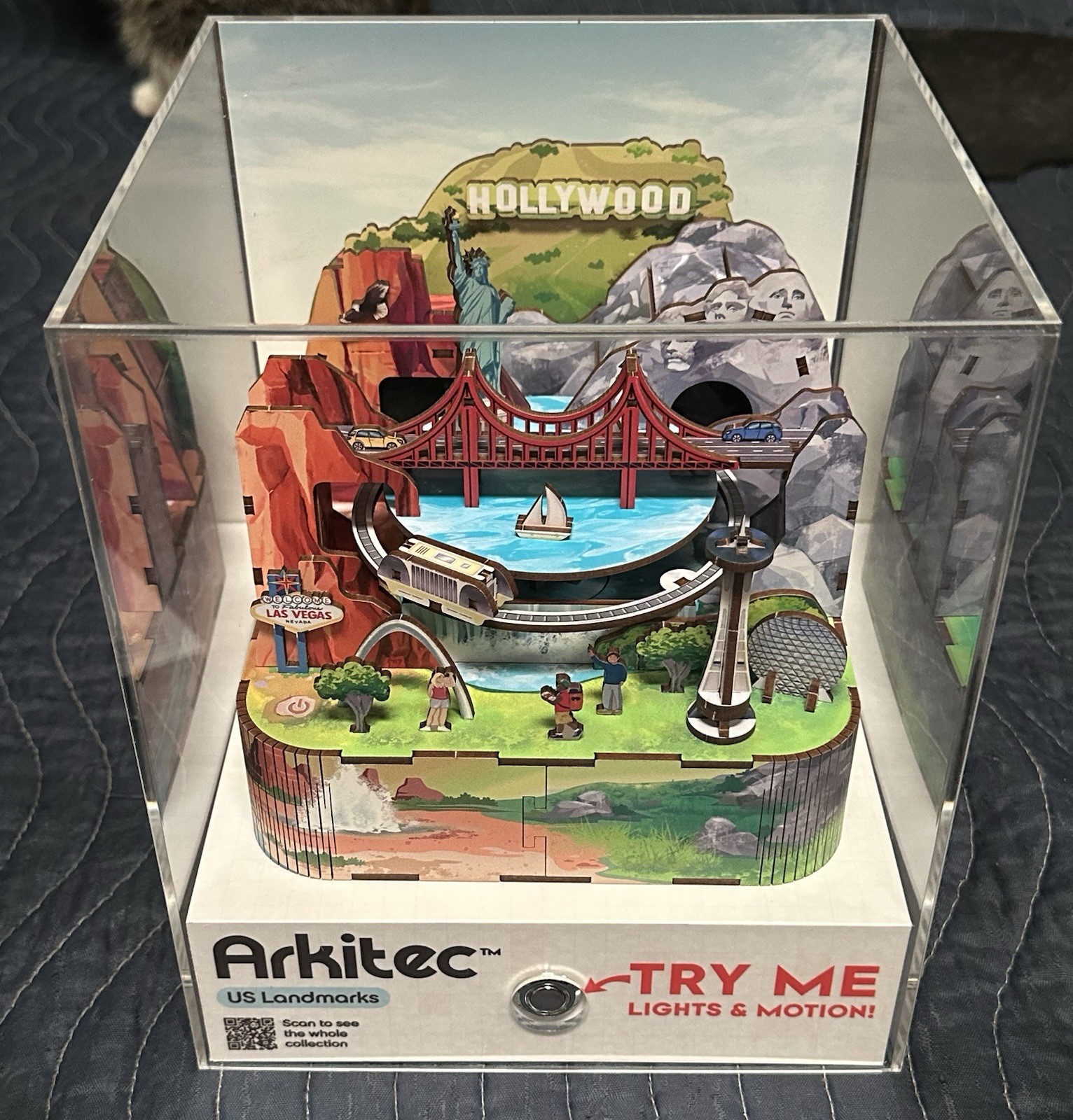 Arkitec 3-D Models US Landmarks Store Display Lights Motion RARE Walmart Demo