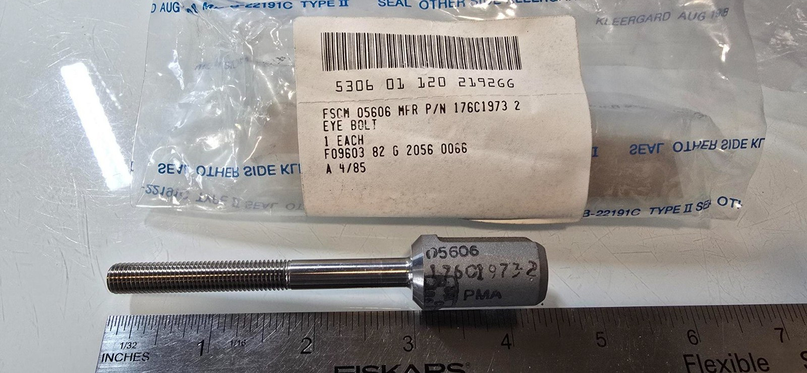 GENERAL DYNAMICS BOLT EYE 176C1973-2 5306-01-120-2192