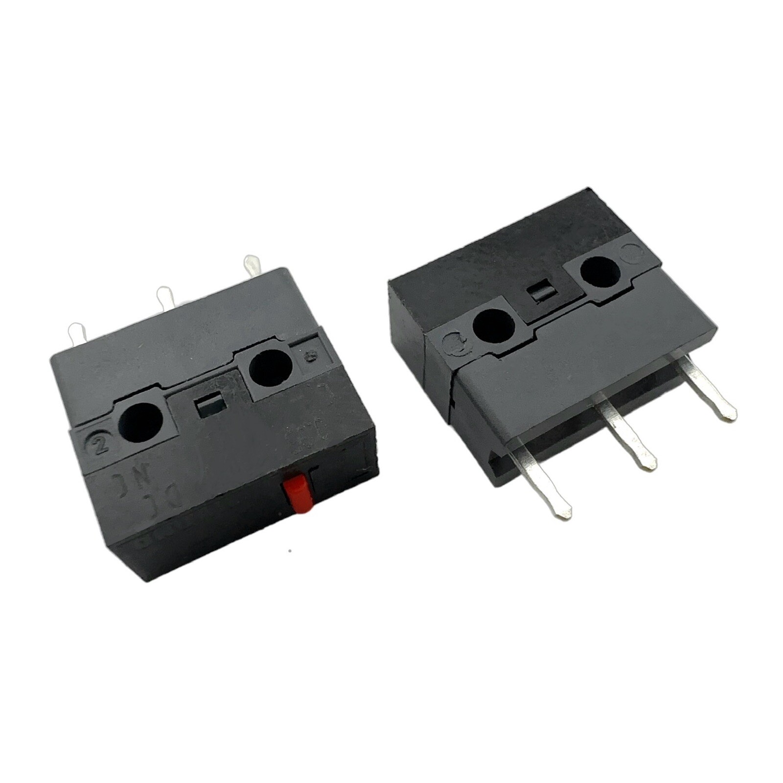 HUANO Red Dot Long-Pin 4mm Rise 10M Mouse Micro Switch 12.8x5.8x11.2mm (4 Pcs)