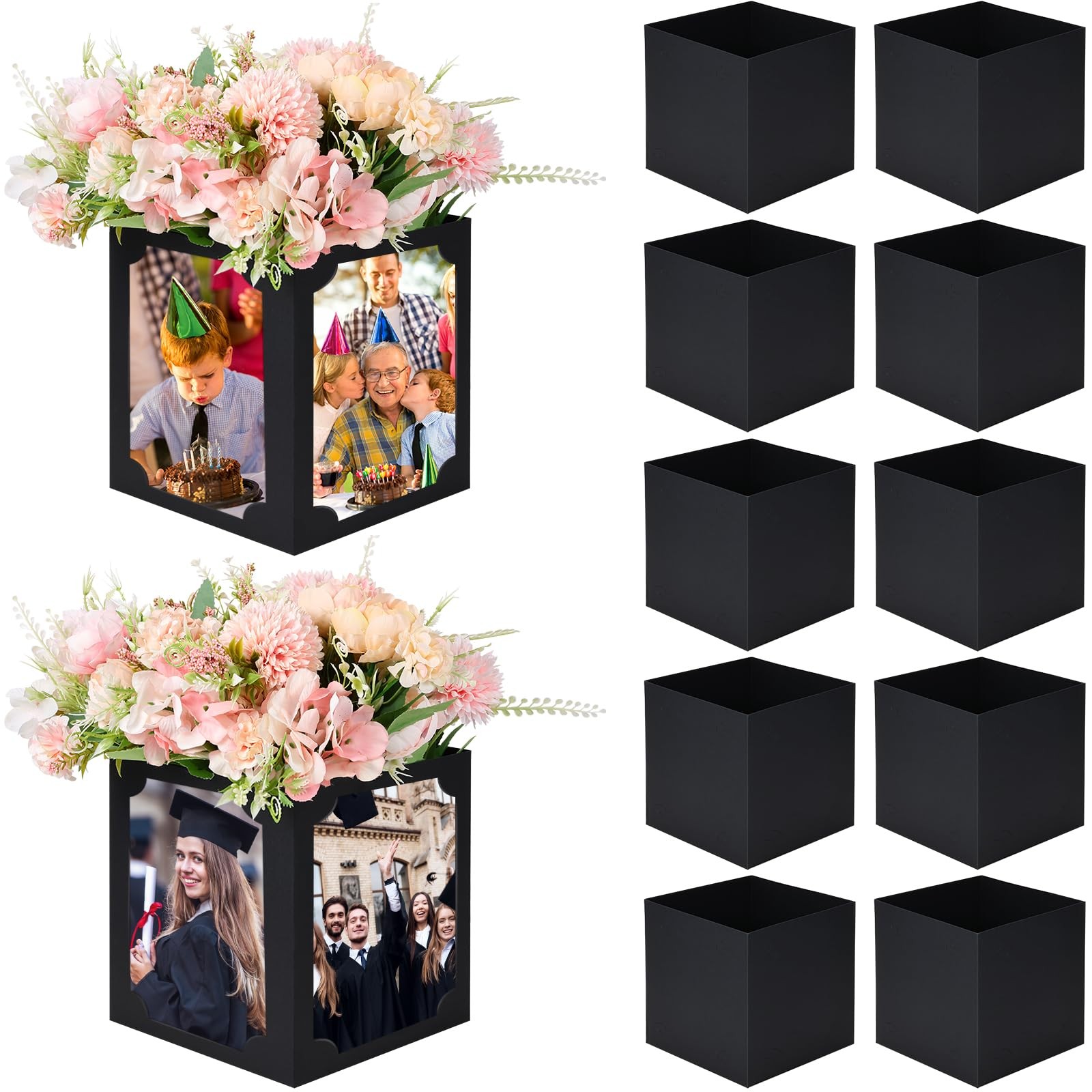 12 Pack Graduation Picture Centerpieces for Table, Photo Display Boxes for 4x...
